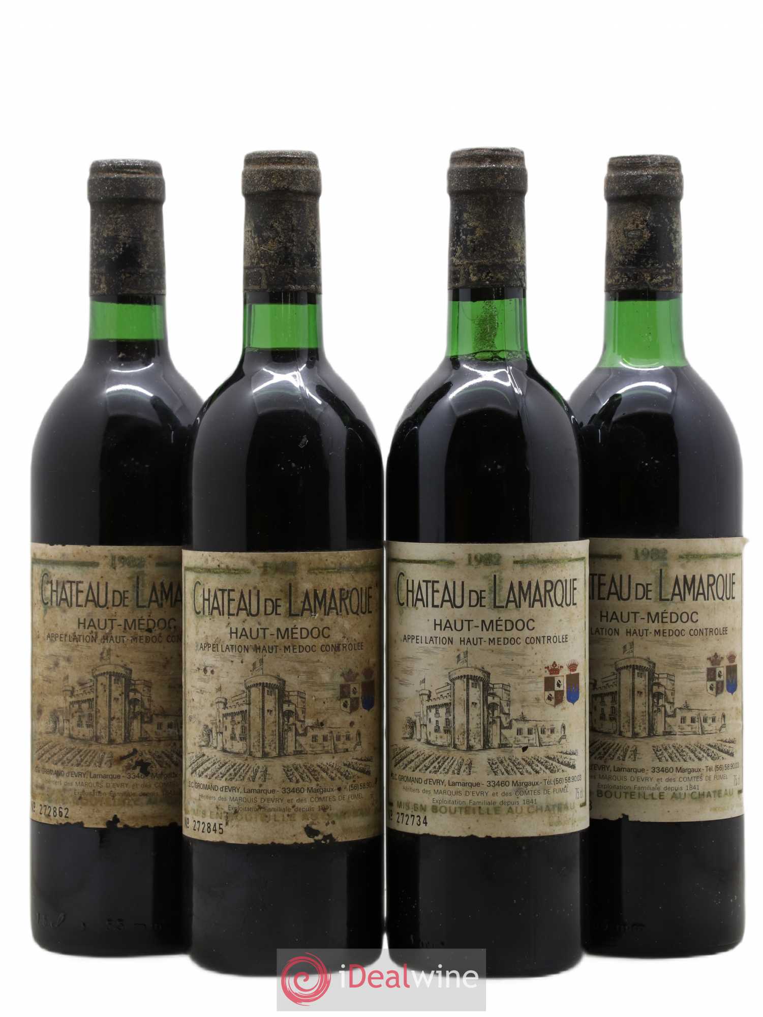 Château de Lamarque Cru Bourgeois 1982 - Lot de 4 bouteilles - 0