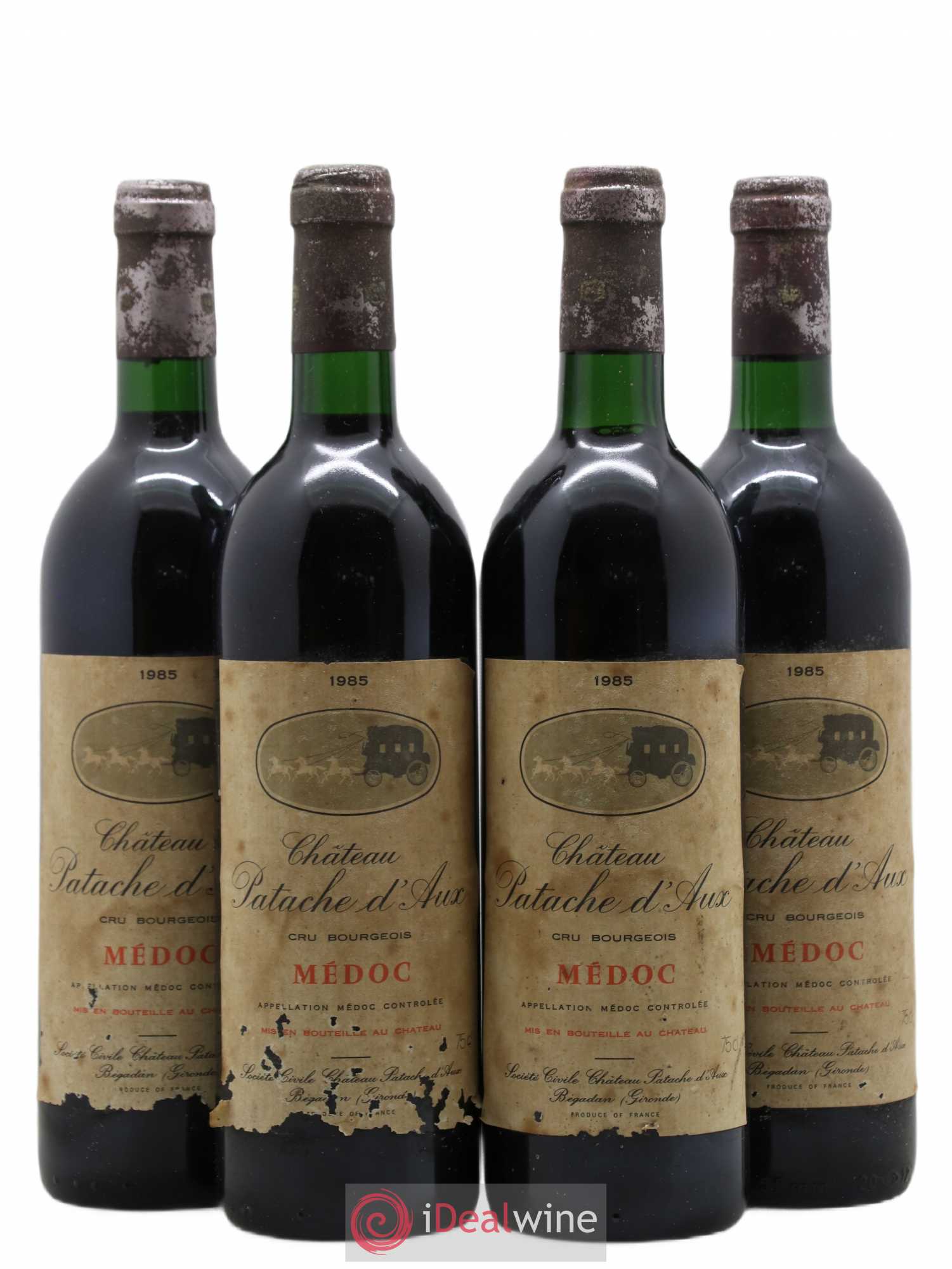 Château Patache d'Aux Cru Bourgeois 1985 - Lot de 4 bouteilles - 0