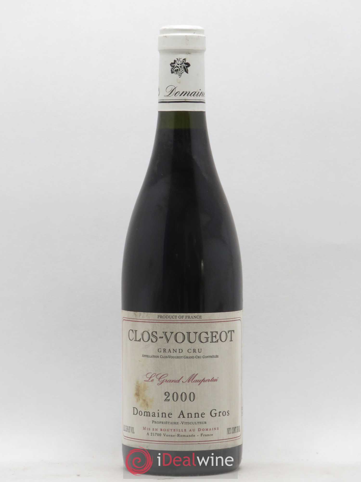 Clos de Vougeot Grand Cru Le Grand Maupertui Anne Gros 2000 - Lot de 1 bouteille - 0