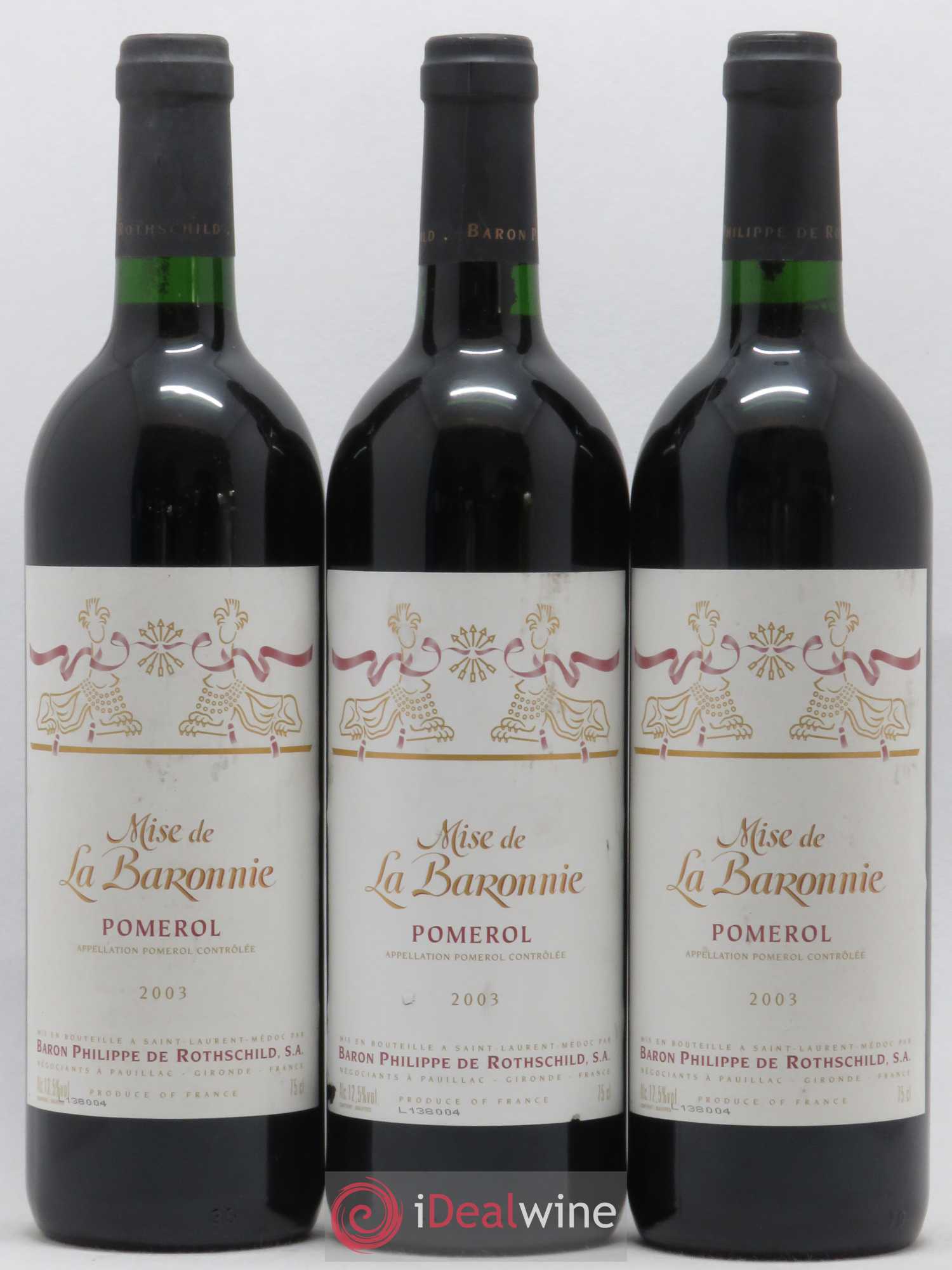 Pomerol Mise de la baronnie 2003 - Posten von 3 Flaschen - 0