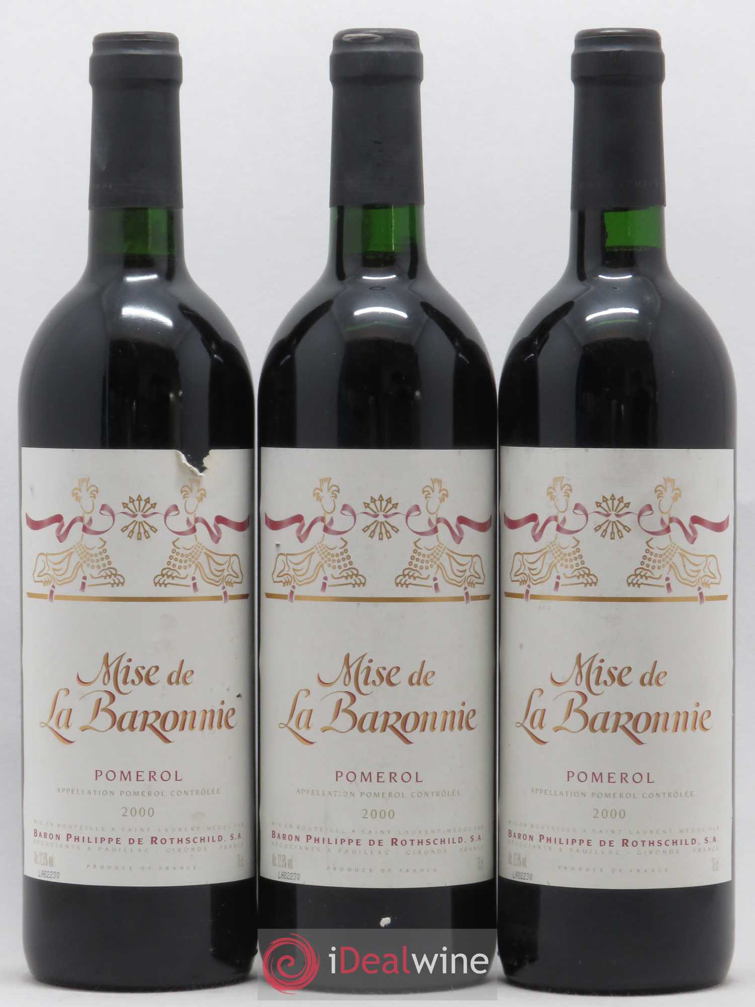 Pomerol Mise de la baronnie 2000 - Posten von 3 Flaschen - 0