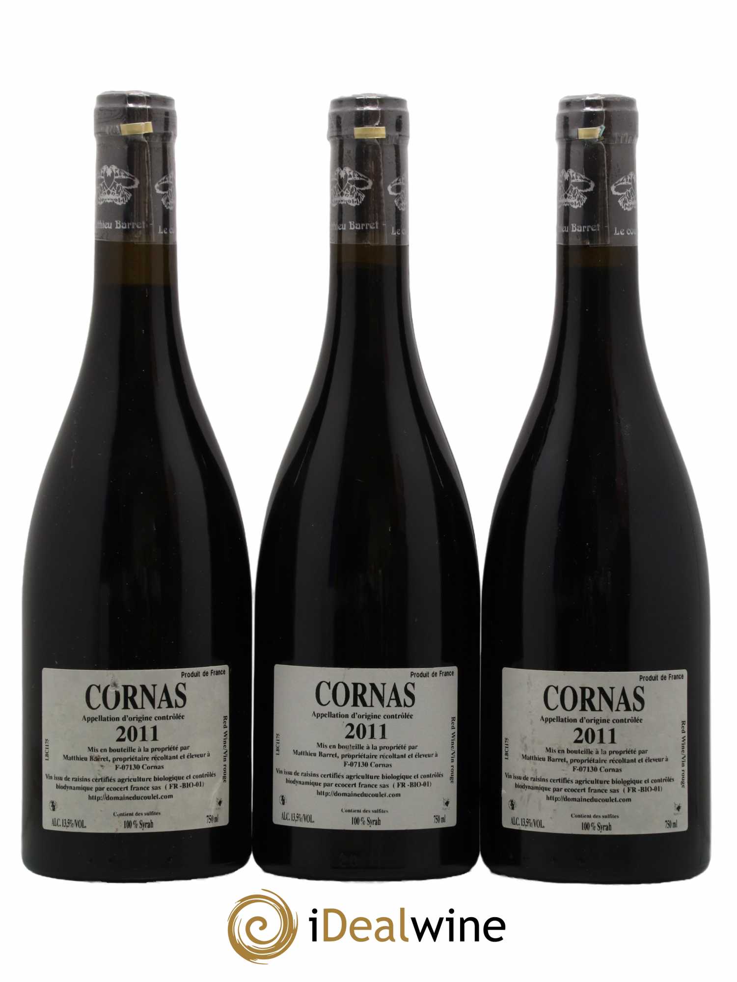 Cornas Brise Cailloux Coulet (Domaine du) - Matthieu Barret 2011 - Lot of 3 bottles - 1