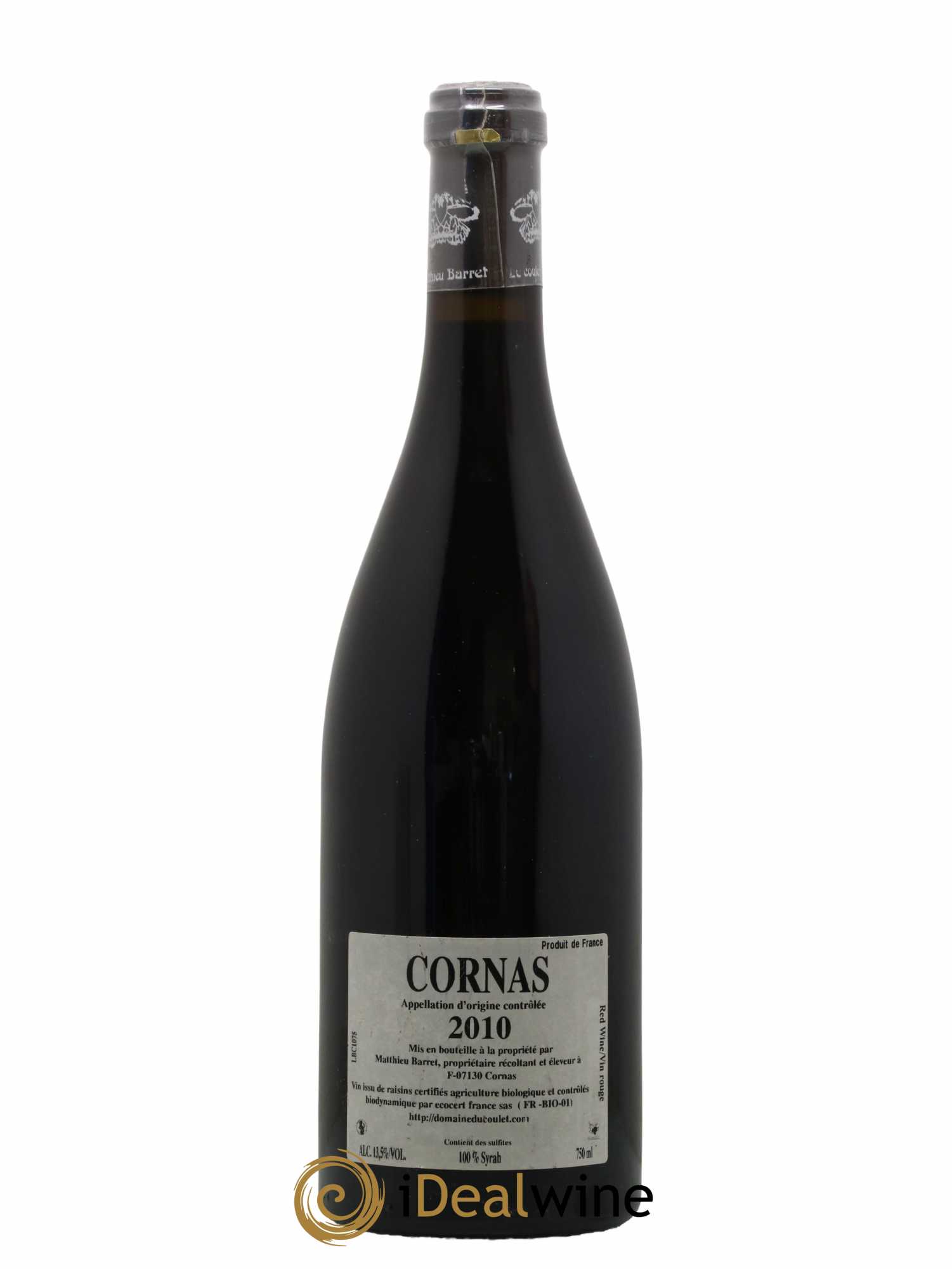 Cornas Billes Noires Coulet (Domaine du) - Matthieu Barret 2010 - Lot of 1 bottle - 1