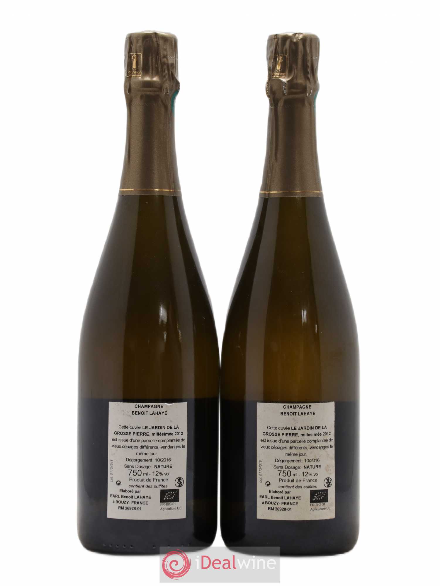 Le Jardin de la Grosse Pierre Brut Nature Benoit Lahaye Grand Cru 2012 - Lot de 2 bouteilles - 1