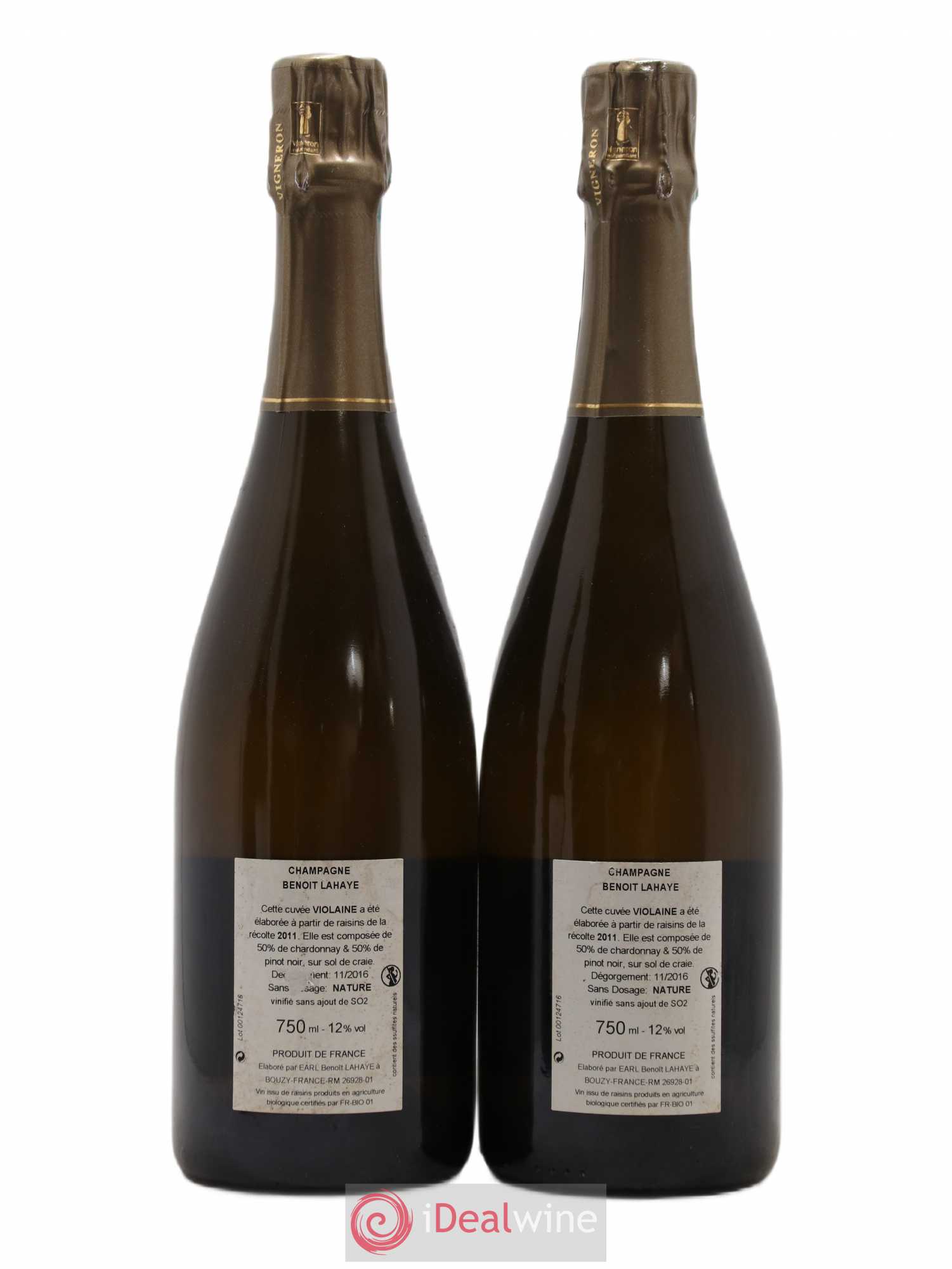 Violaine Brut Nature Benoit Lahaye 2011 - Lot de 2 bouteilles - 1