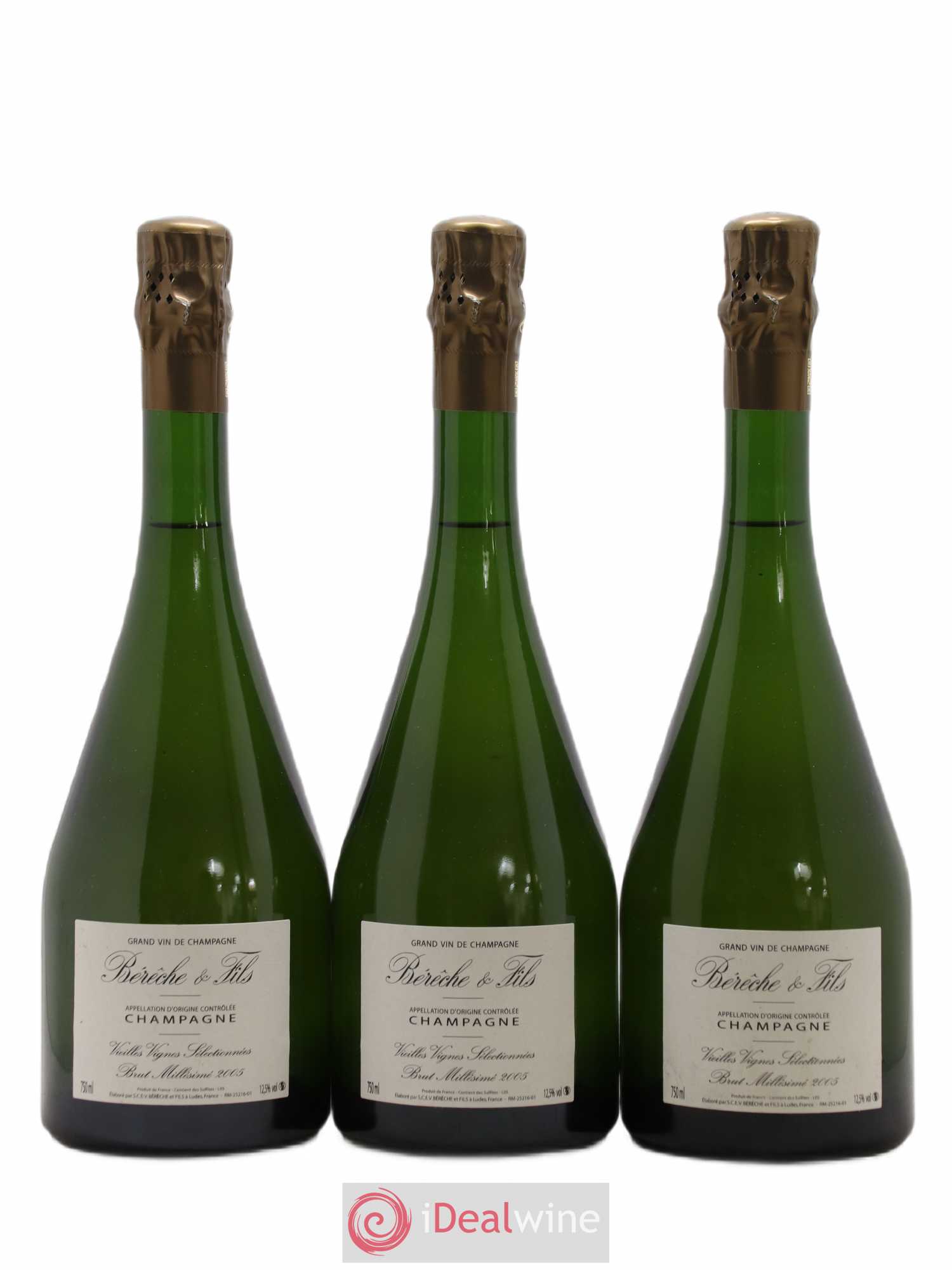 Champagne Vielles Vignes Sélectionnées Bérêche et Fils 2005 - Posten von 3 Flaschen - 0