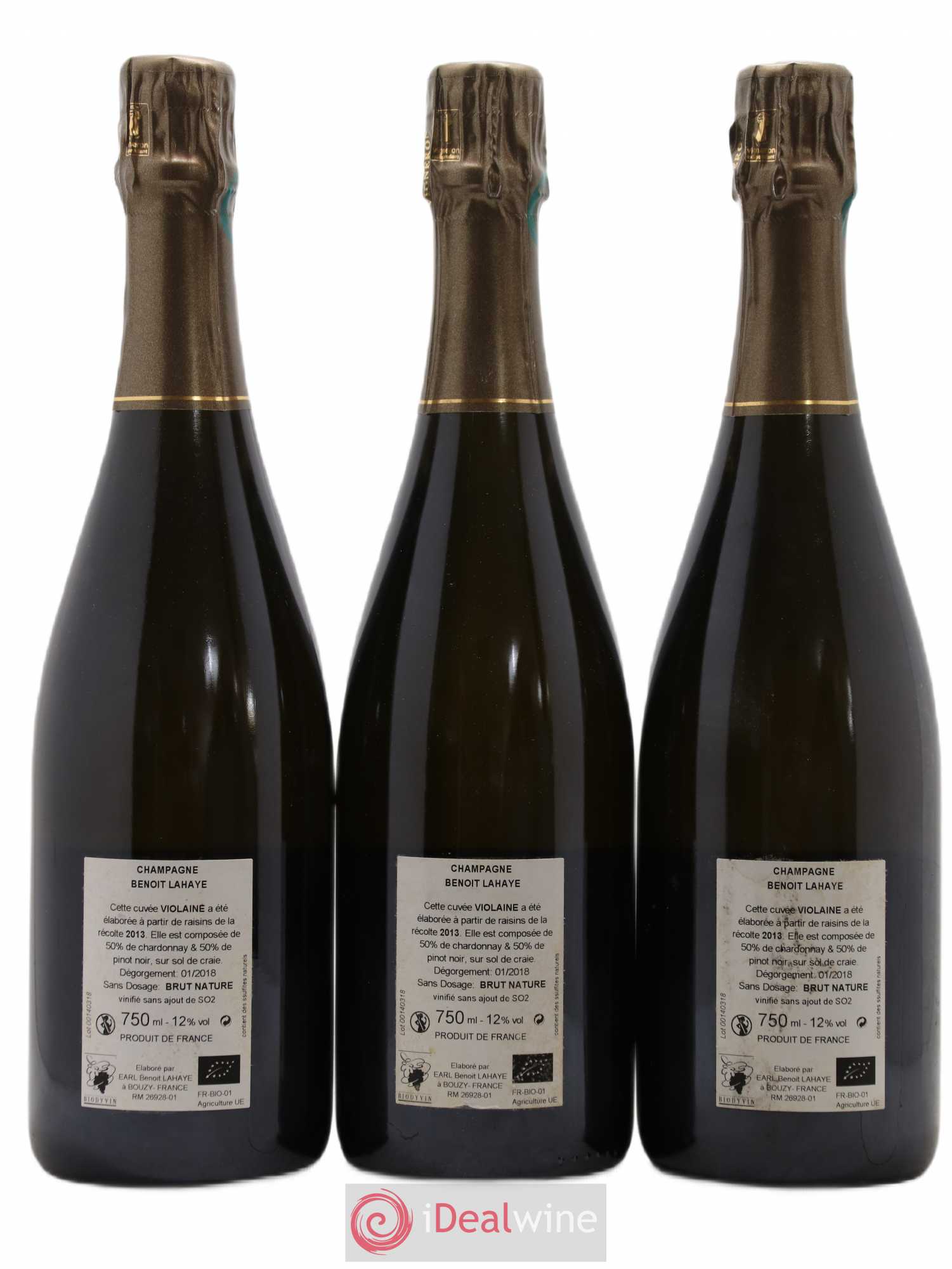Violaine Brut Nature Benoit Lahaye 2013 - Lot de 3 bouteilles - 1