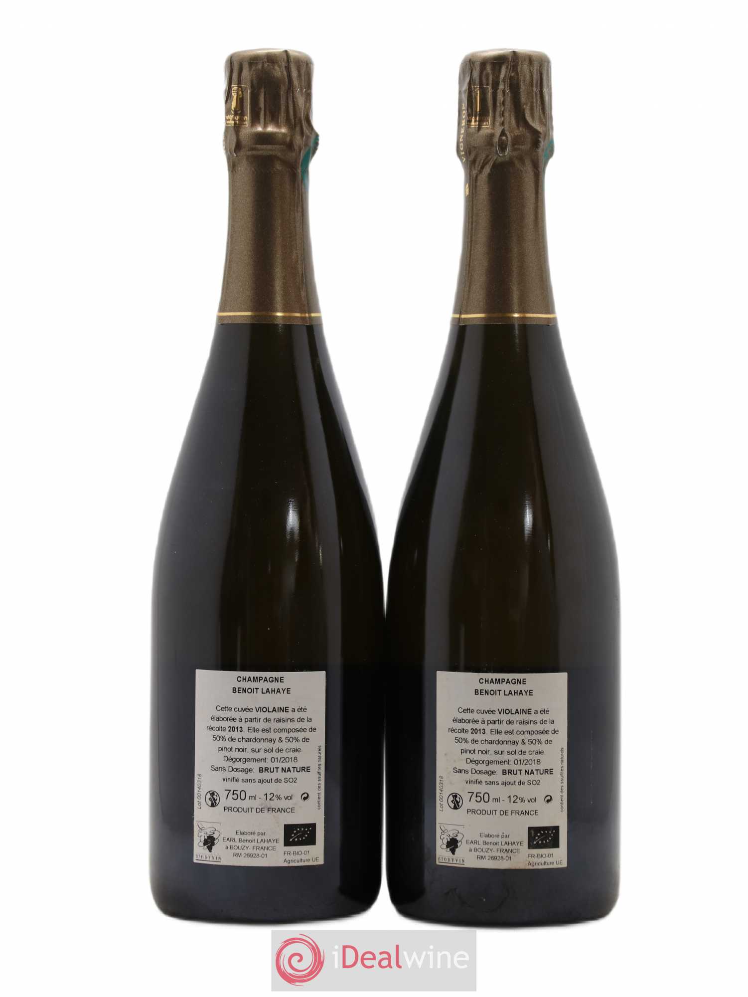 Violaine Brut Nature Benoit Lahaye 2013 - Lot de 2 bouteilles - 1