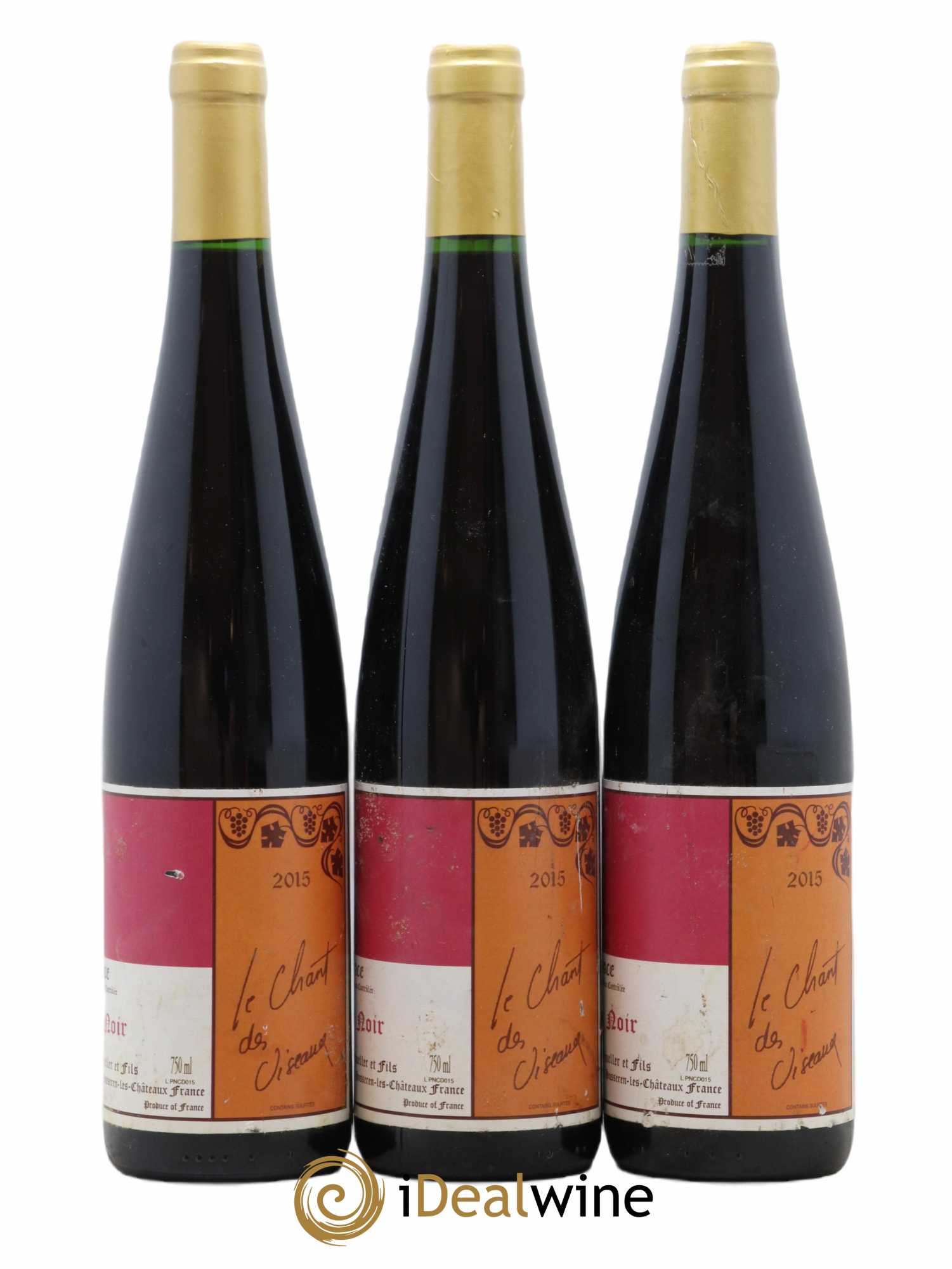 Alsace Pinot noir Le Chant des Oiseaux Gérard Schueller (Domaine) 2015 - Lot de 3 bouteilles - 1
