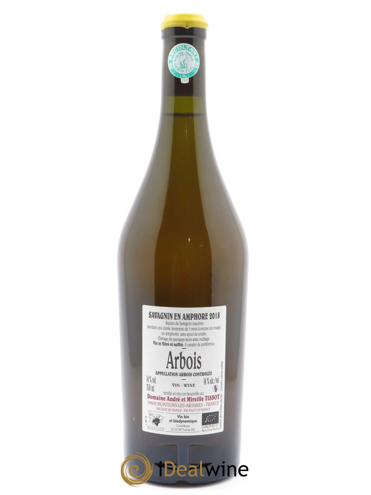 Arbois Savagnin En Amphore Bénédicte et Stéphane Tissot 2018 - Lot de 1 bouteille - 1