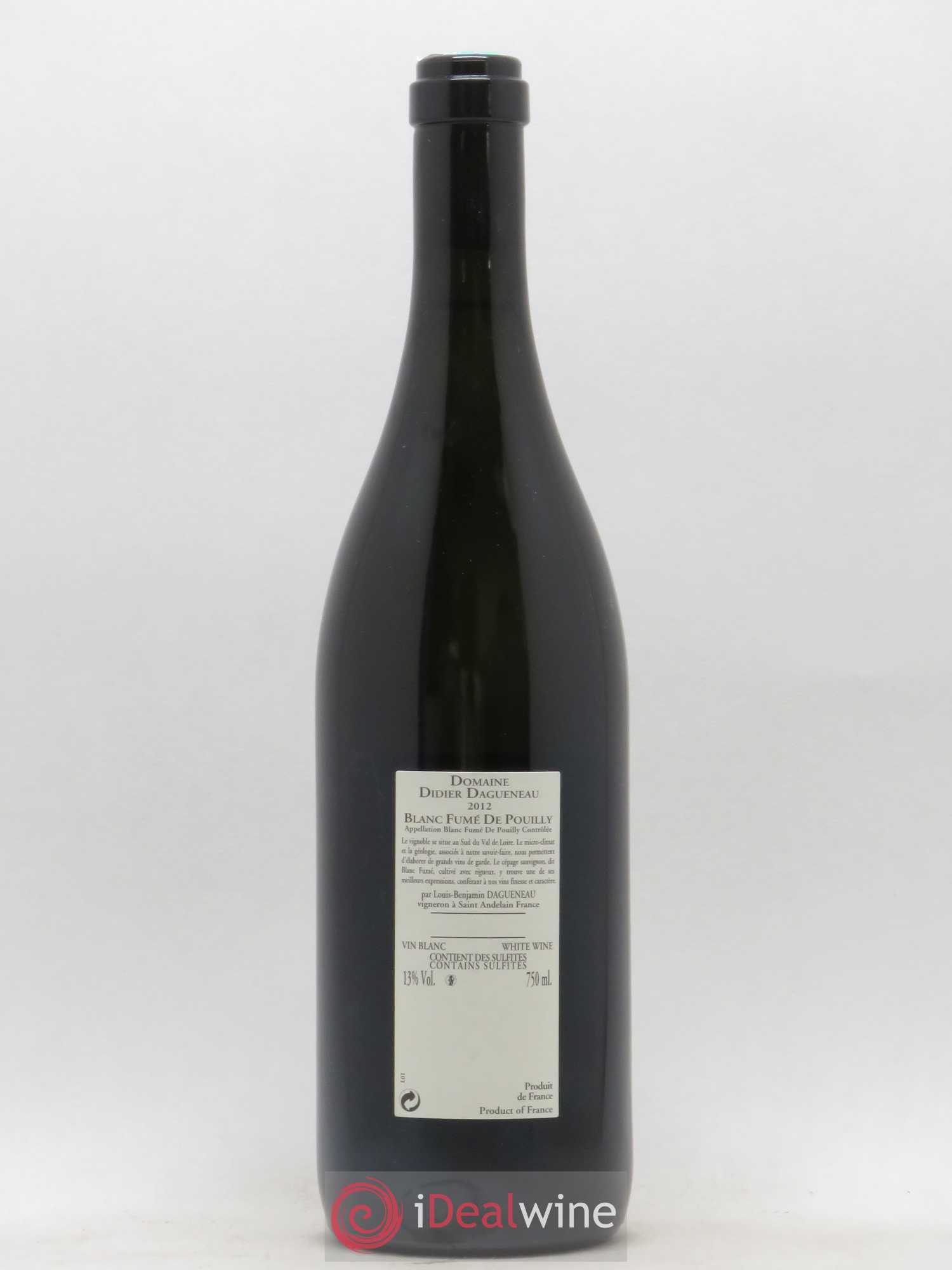 Vin de France (anciennement Pouilly-Fumé) Buisson Renard Dagueneau (Domaine Didier - Louis-Benjamin) 2012 - Lot de 1 bouteille - 1