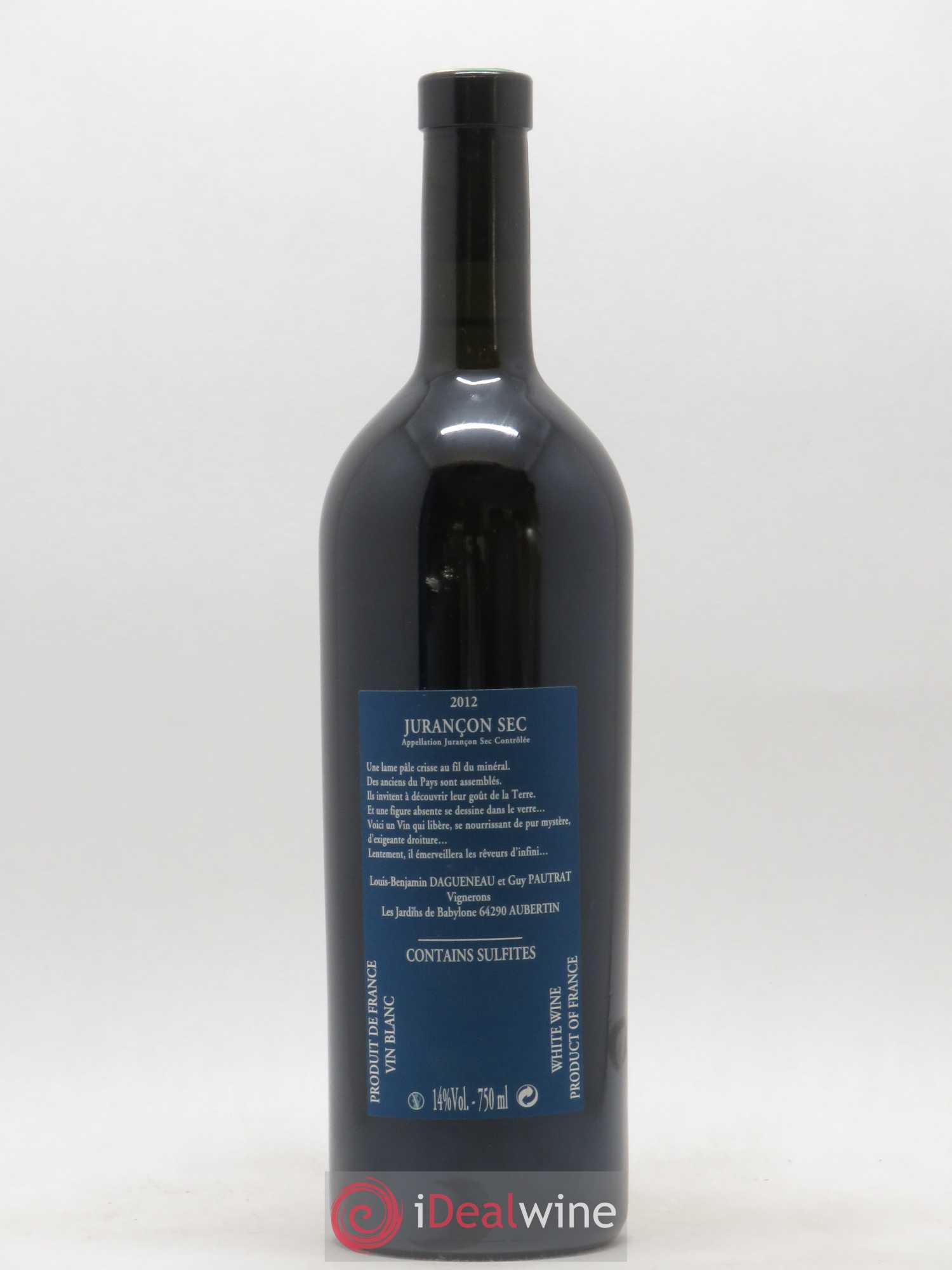 Vin de France(anciennement Jurançon) Les Jardins de Babylone Sec Didier Dagueneau 2012 - Lot de 1 bouteille - 1