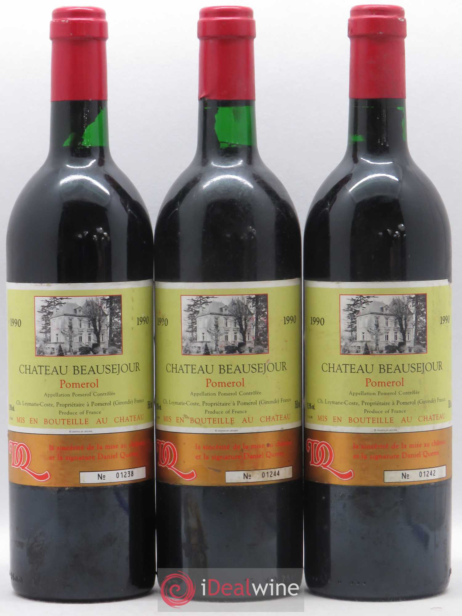 Pomerol Château Beausejour 1990 - Posten von 3 Flaschen - 0