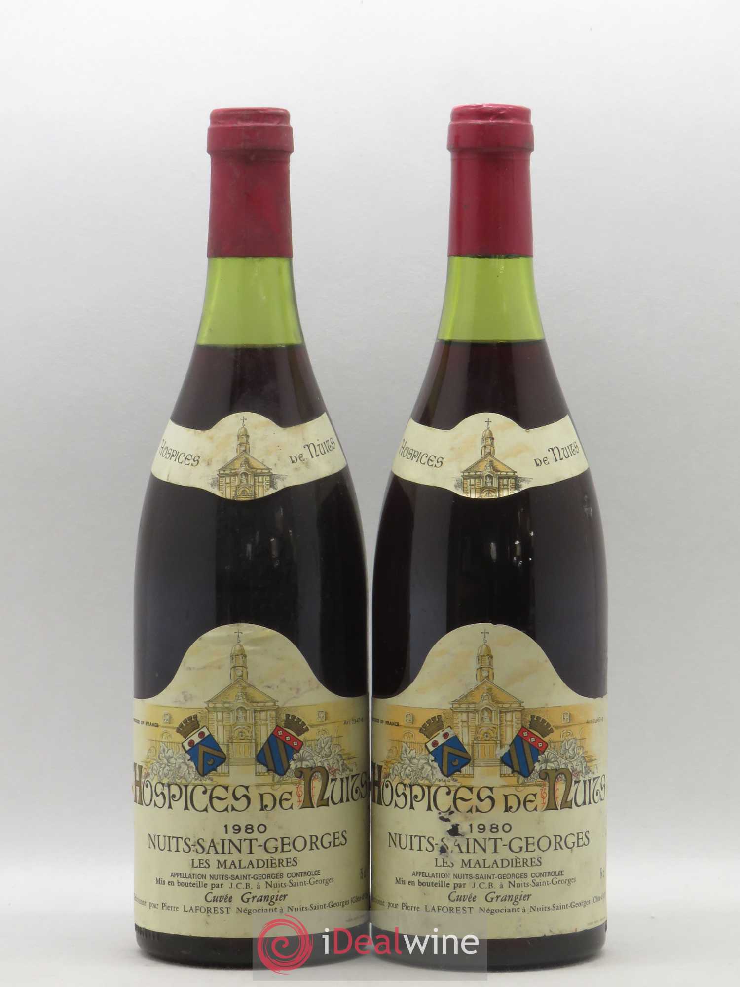 Nuits-Saint-Georges Les Maladières Cuvée Grangier Hospices De Nuits Pierre Laforest 1980 - Posten von 2 Flaschen - 0