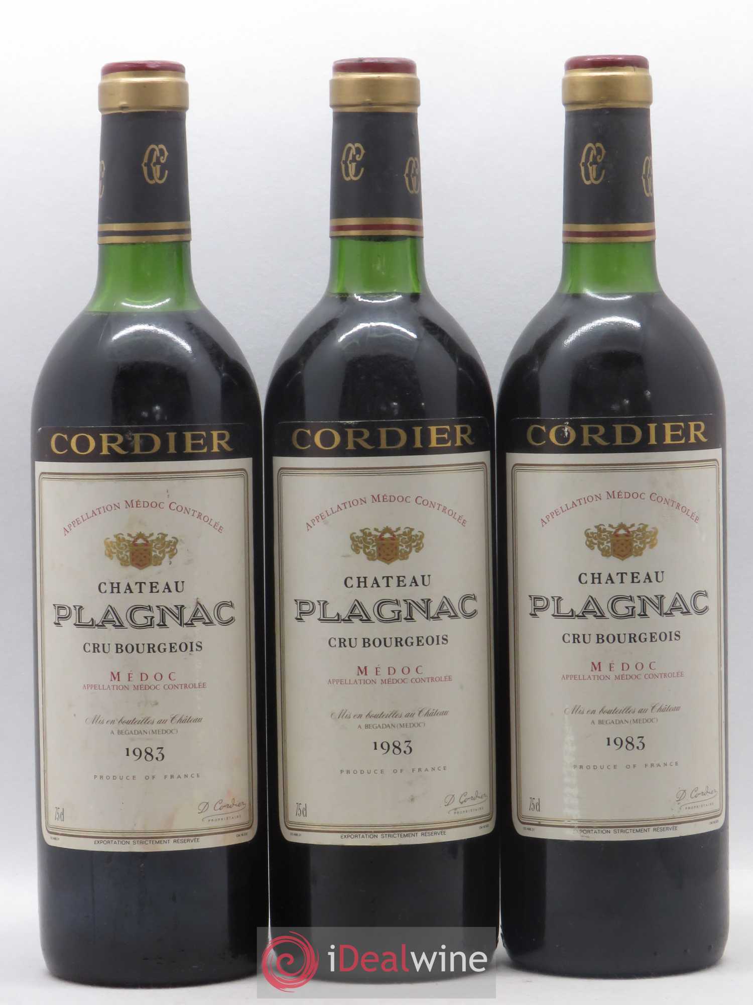 Château Plagnac Cru Bourgeois 1983 - Lot de 6 bouteilles - 1