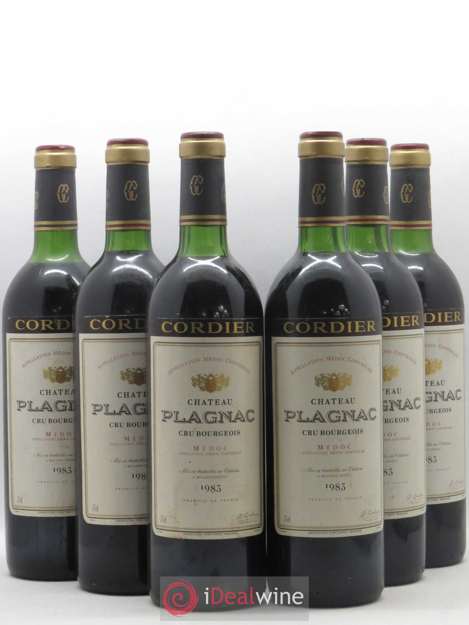 Château Plagnac Cru Bourgeois 1983 - Lot de 6 bouteilles - 0