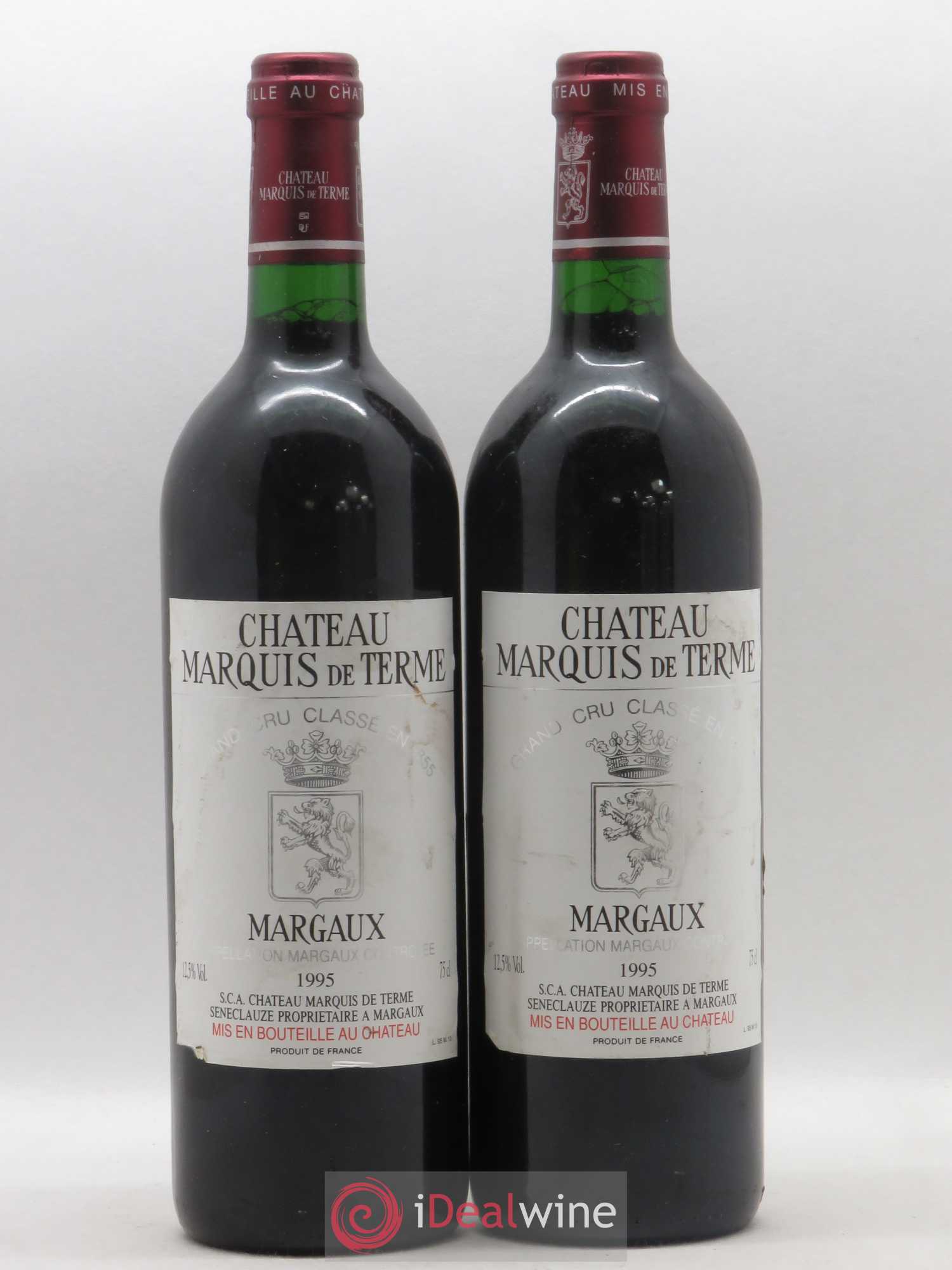 Château Marquis de Terme 4ème Grand Cru Classé 1995 - Lot de 2 bouteilles - 0