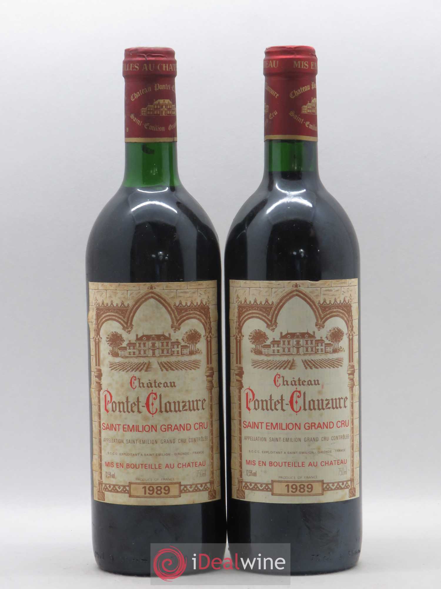 Saint-Émilion Grand Cru Château Pontet Clausure 1989 - Lot de 2 bouteilles - 0