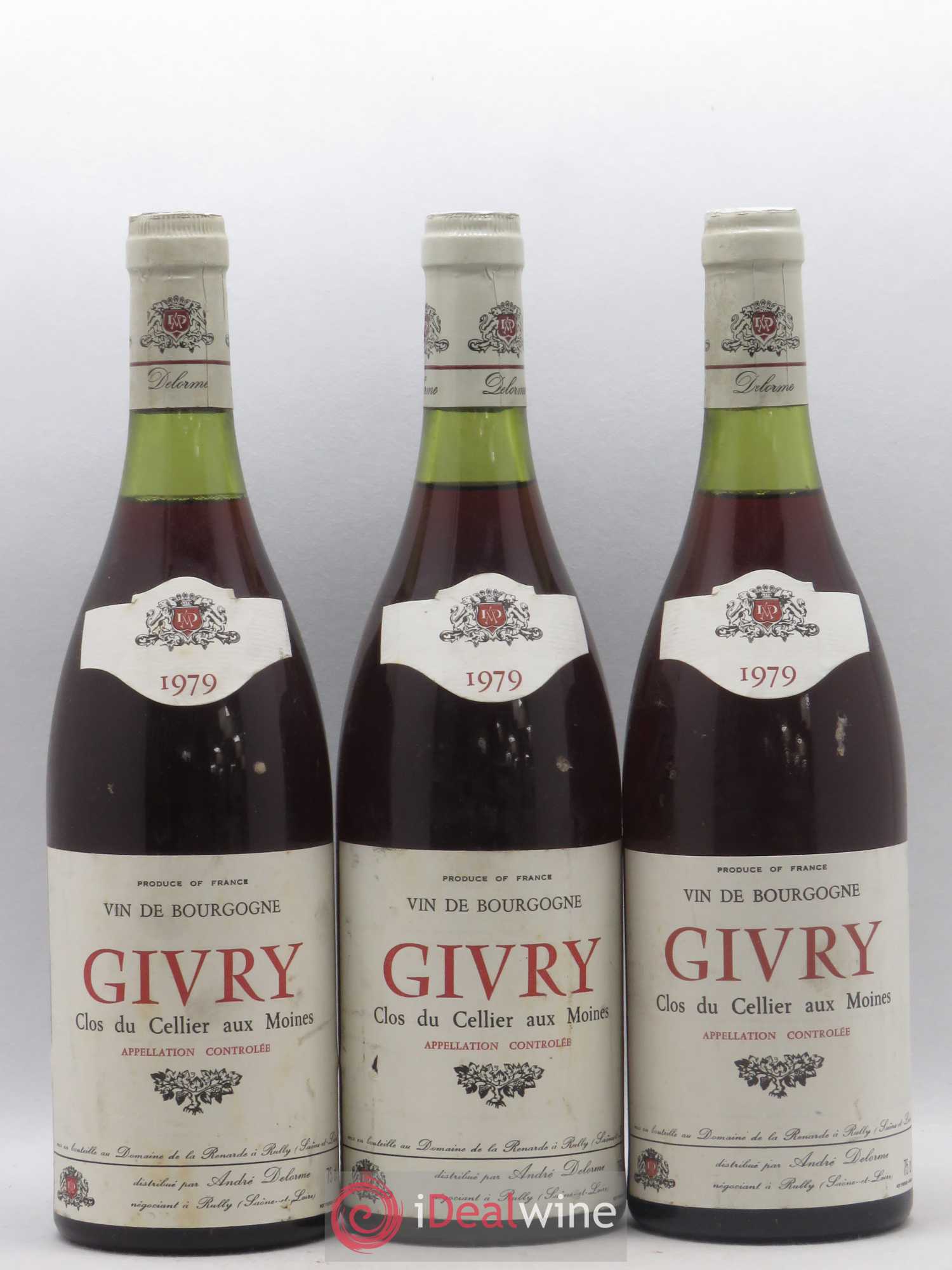 Givry Clos du Cellier aux Moines Andre Delorme 1979 - Posten von 3 Flaschen - 0