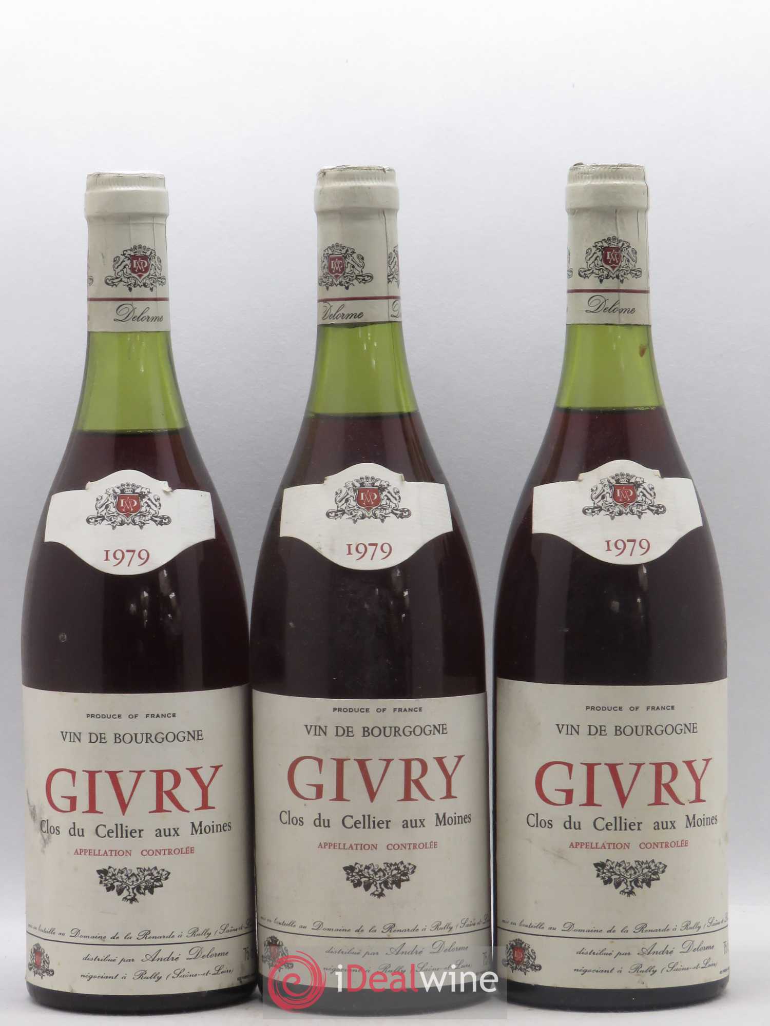 Givry Clos du Cellier aux Moines Andre Delorme 1979 - Posten von 3 Flaschen - 0
