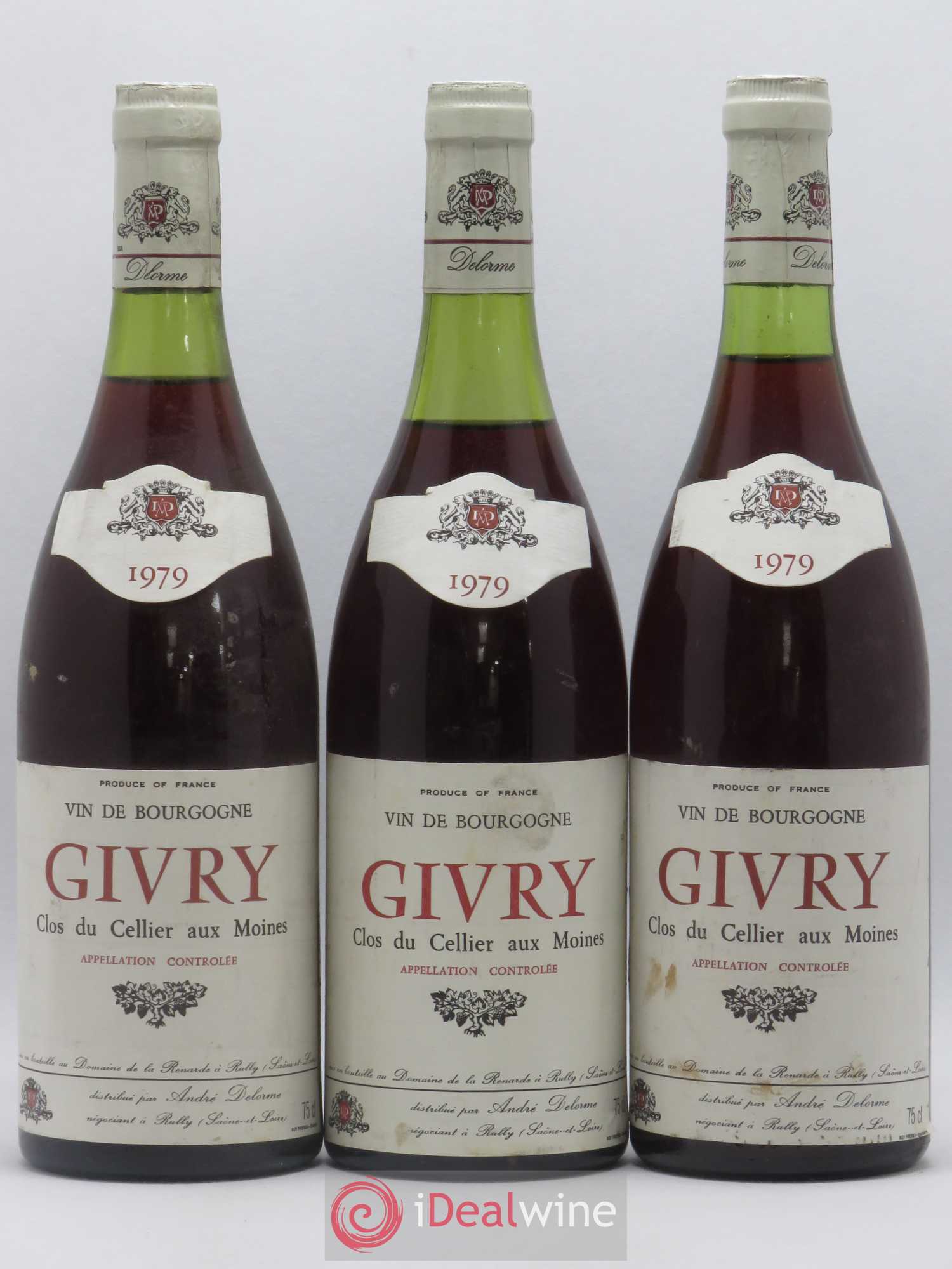 Givry André Delorme - Clos du Cellier Aux Moines 1979 - Posten von 3 Flaschen - 0