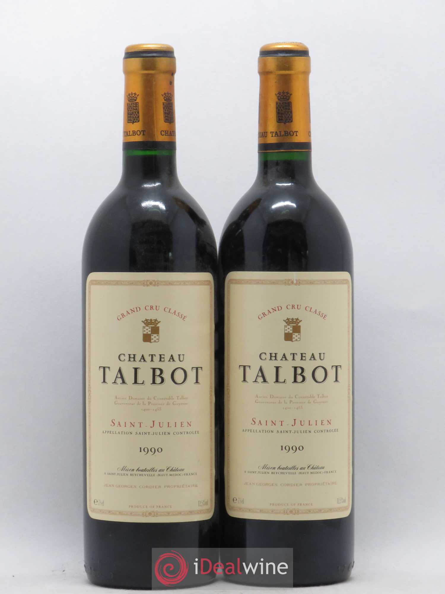 Château Talbot 4ème Grand Cru Classé 1990 - Lot de 2 bouteilles - 0