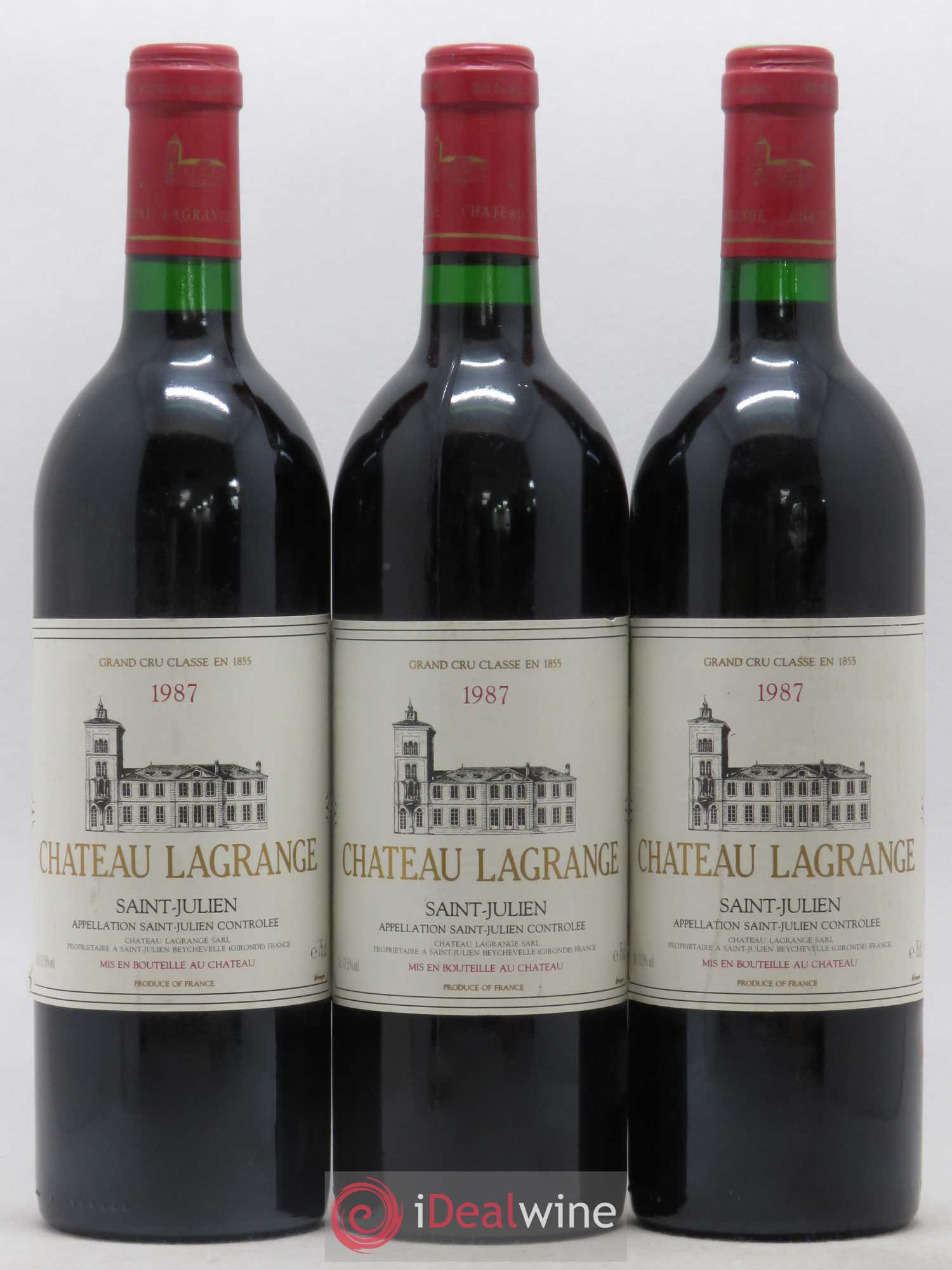 Château Lagrange 3ème Grand Cru Classé 1987 - Lot de 3 bouteilles - 0