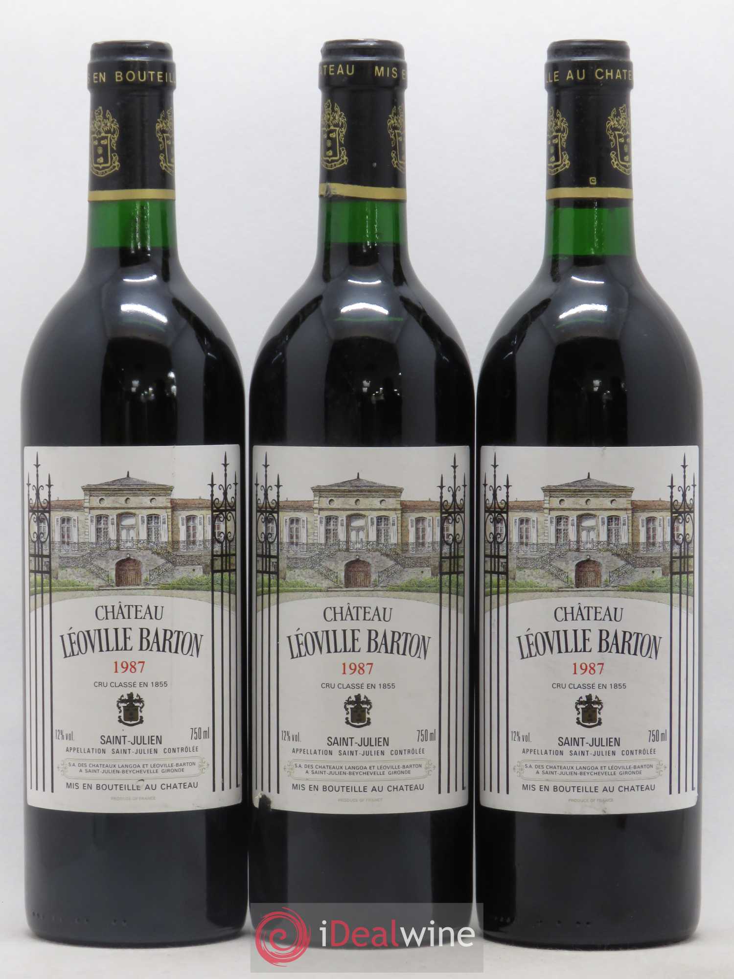 Château Léoville Barton 2ème Grand Cru Classé 1987 - Lot de 3 bouteilles - 0