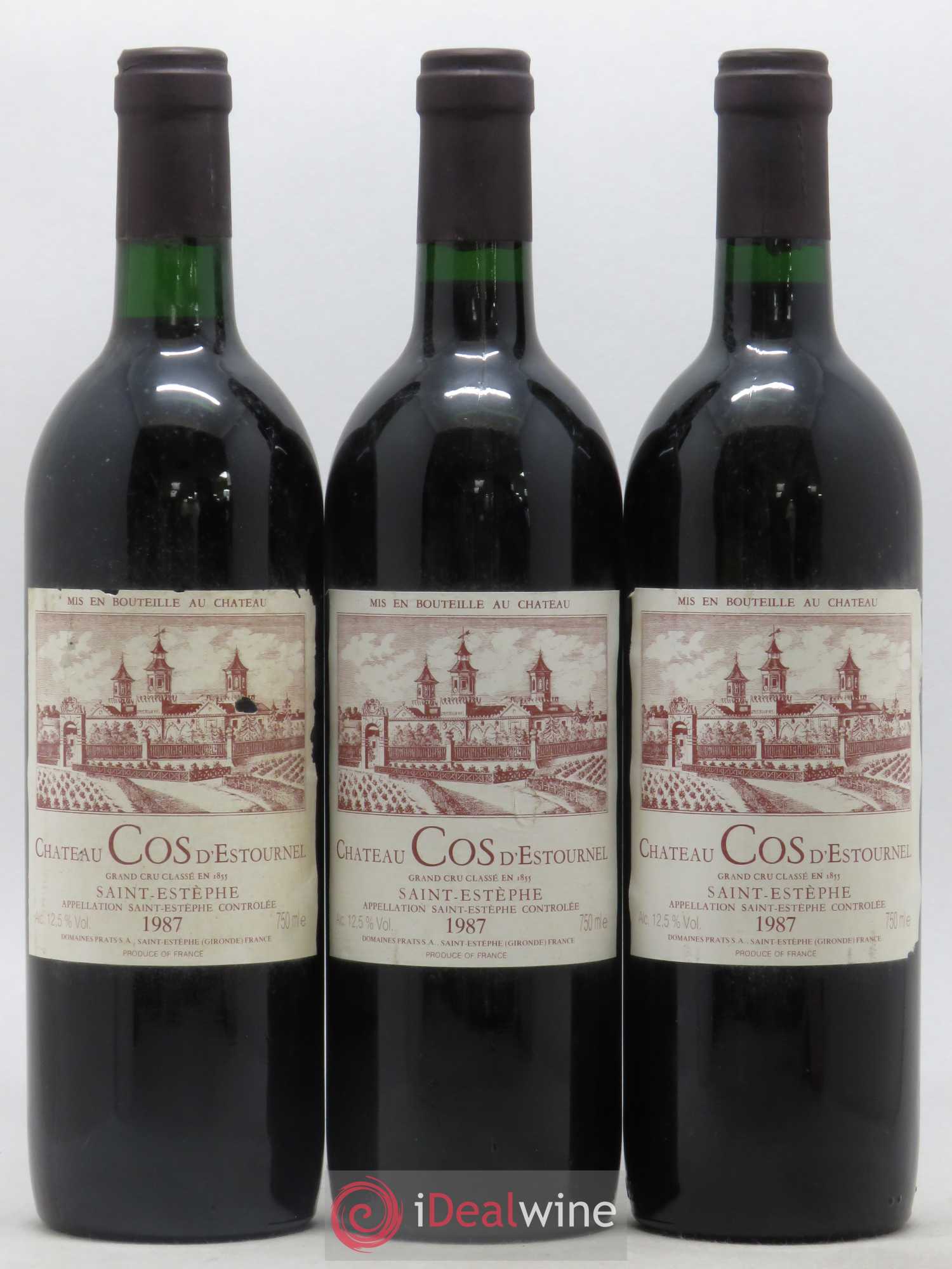Cos d'Estournel 2ème Grand Cru Classé 1987 - Lot de 3 bouteilles - 0