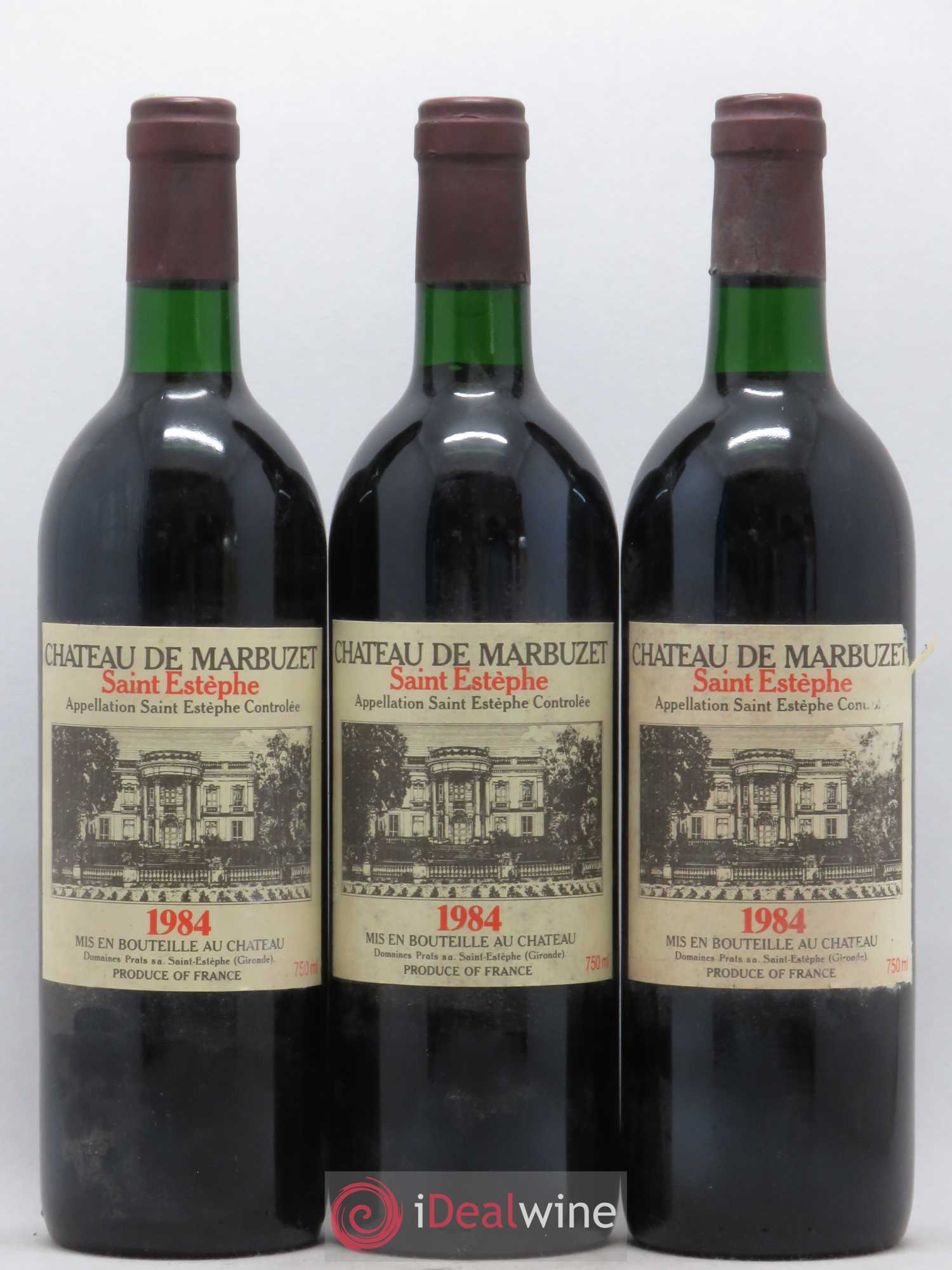Château de Marbuzet Cru Bourgeois 1984 - Lot de 3 bouteilles - 0