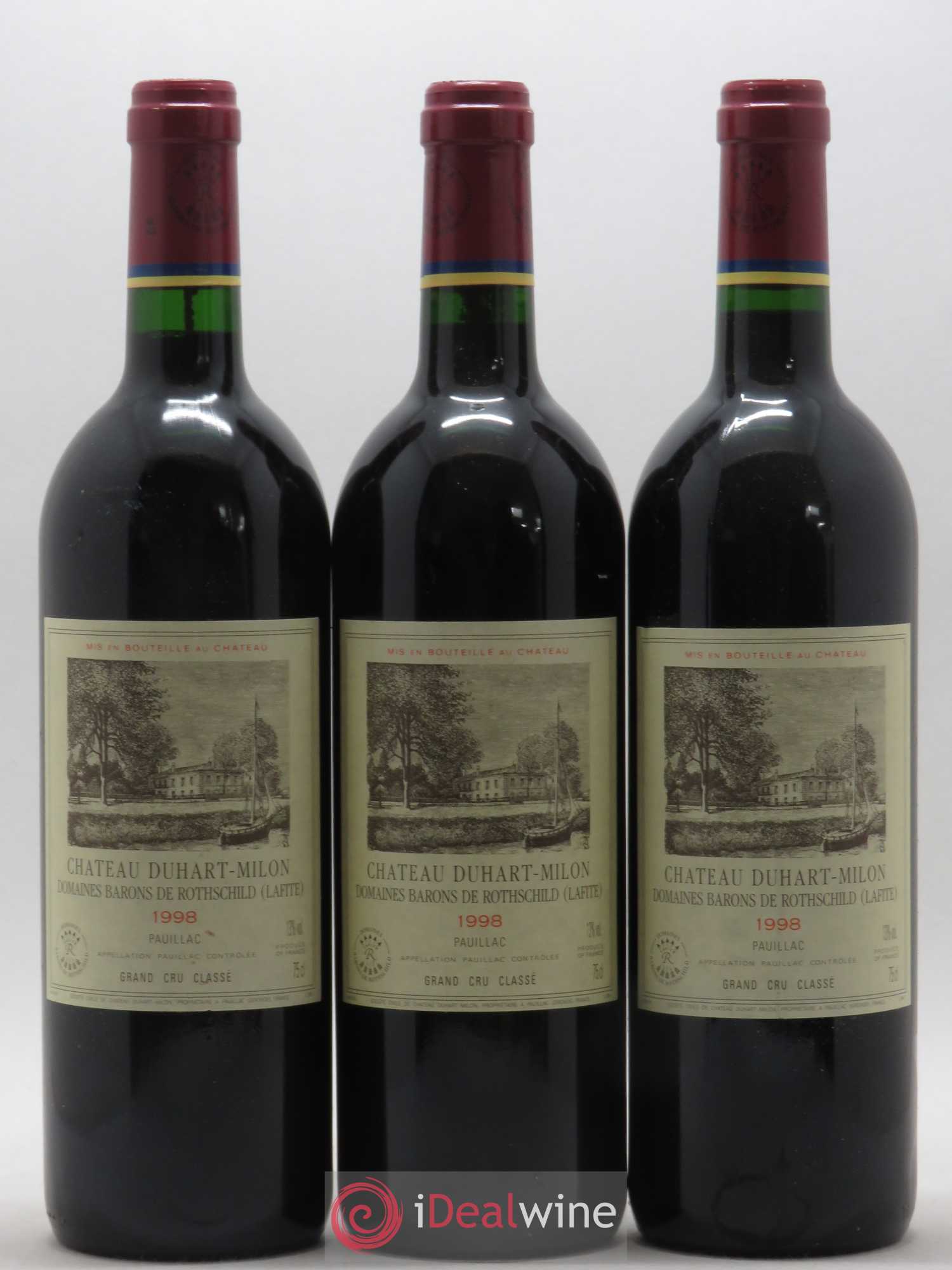 Château Duhart-Milon 4ème Grand Cru Classé 1998 - Lot de 3 bouteilles - 0