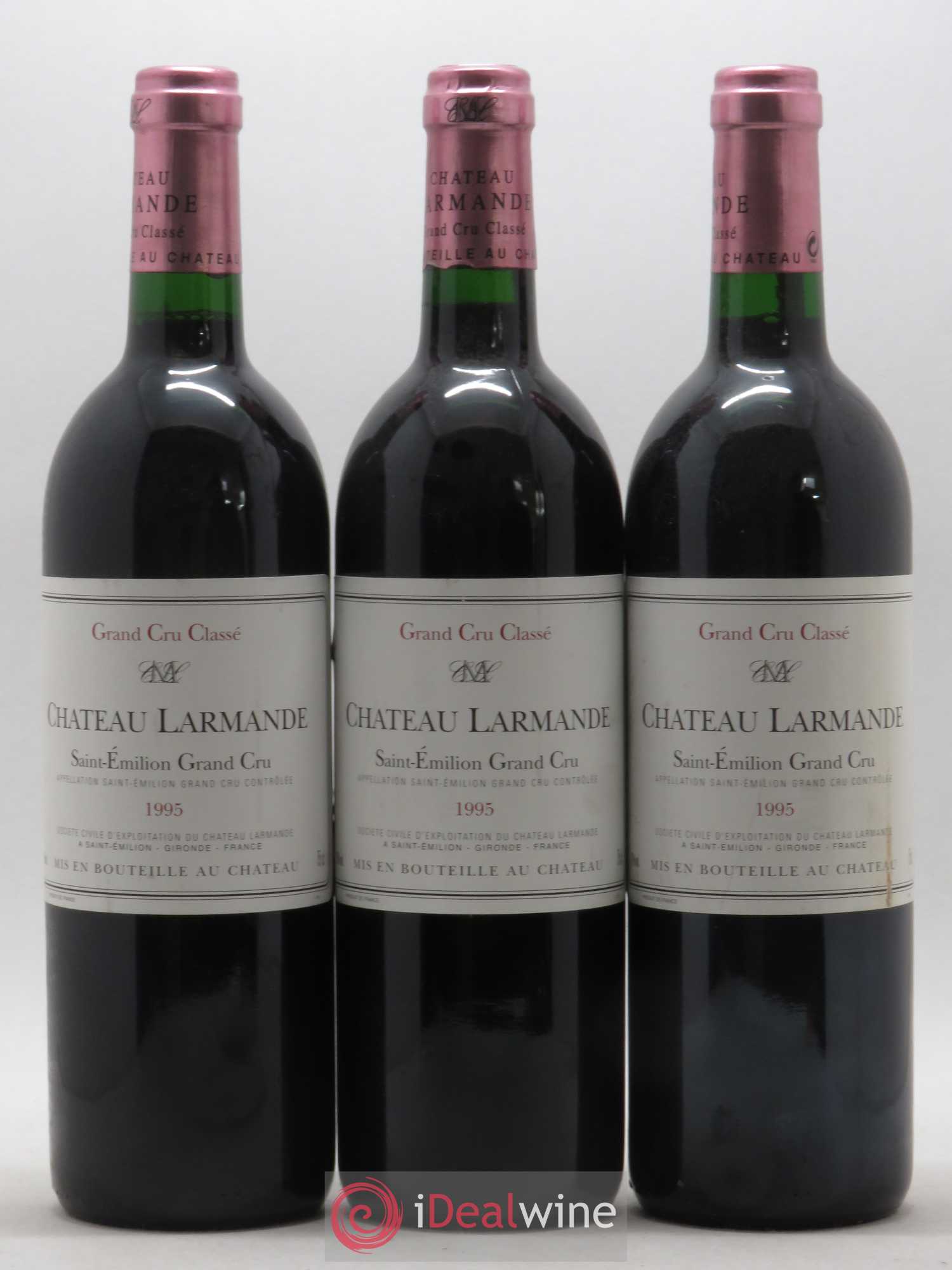 Château Larmande Grand Cru Classé 1995 - Lot de 3 bouteilles - 0