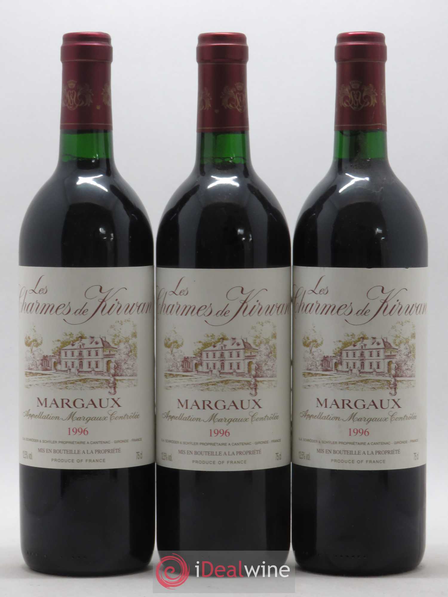 Charmes de Kirwan Second Vin 1996 - Lot de 3 bouteilles - 0