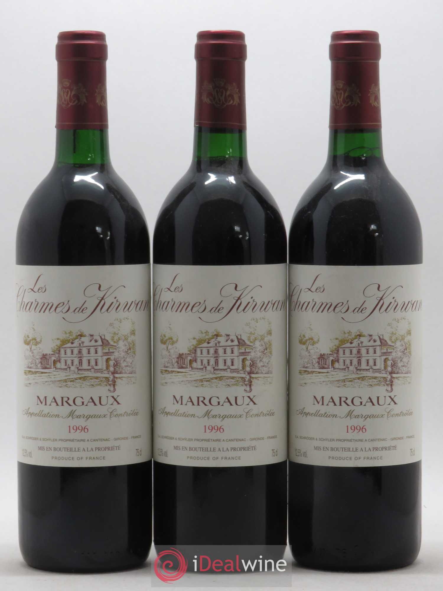 Charmes de Kirwan Second Vin 1996 - Lot de 3 bouteilles - 0