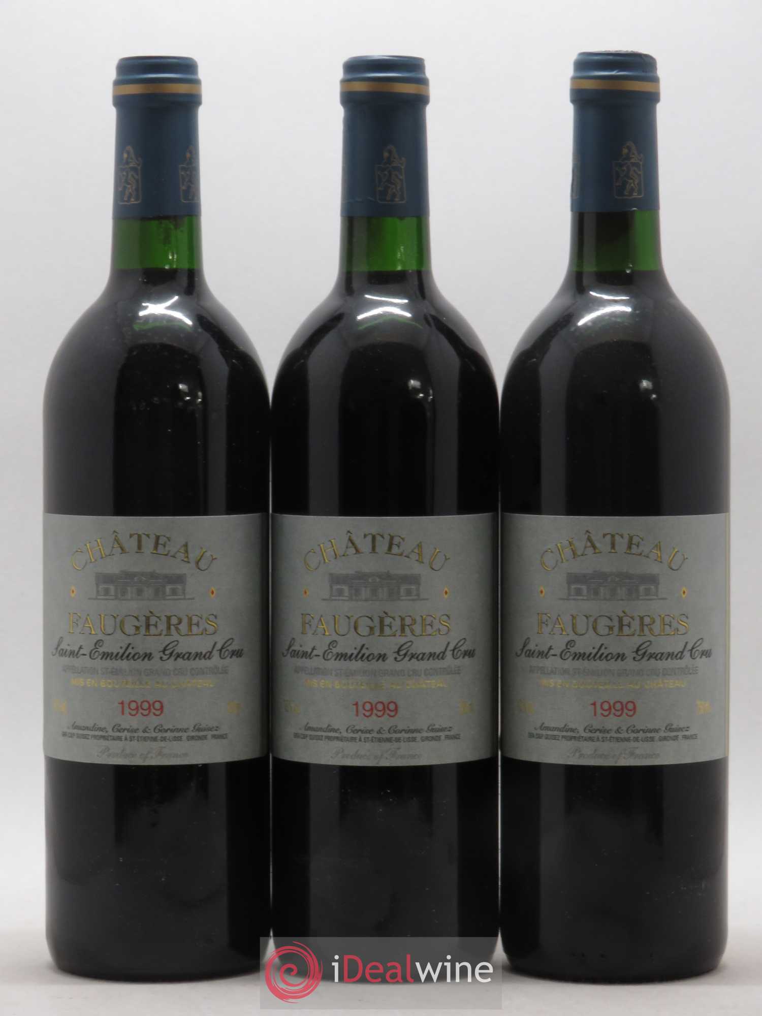 Château Faugères Grand Cru Classé 1999 - Lot de 3 bouteilles - 0