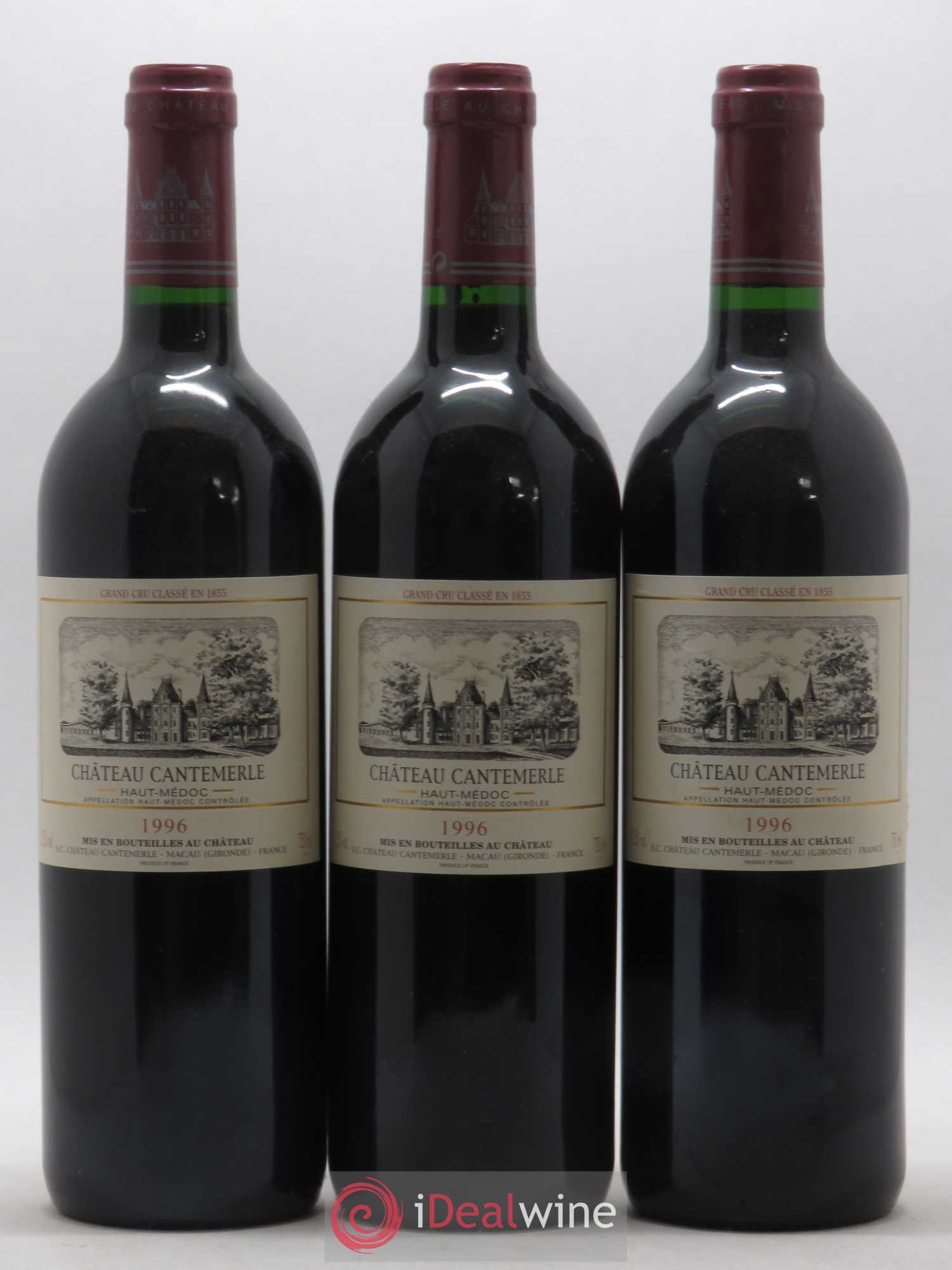 Château Cantemerle 5ème Grand Cru Classé 1996 - Lot de 3 bouteilles - 0