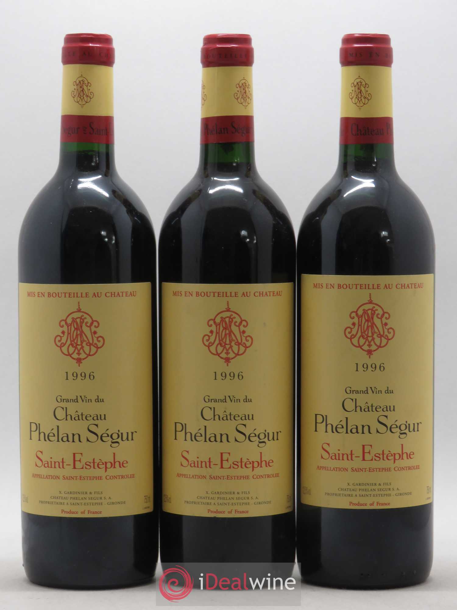 Château Phélan Ségur 1996 - Lot de 3 bouteilles - 0