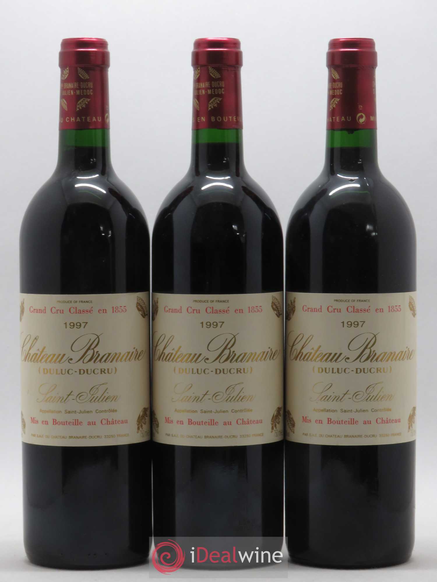 Château Branaire Ducru 4ème Grand Cru Classé 1997 - Lot de 3 bouteilles - 0