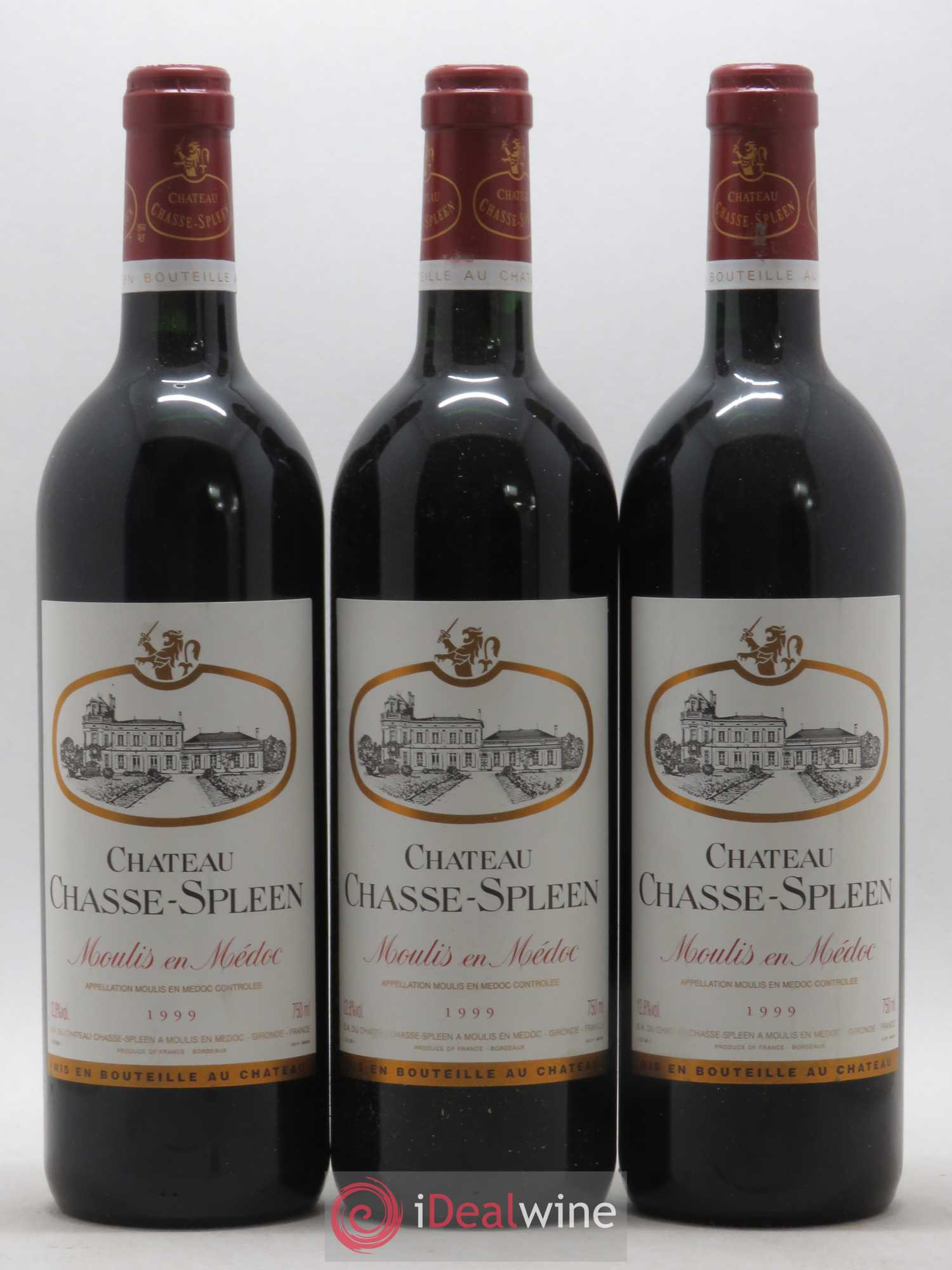 Château Chasse Spleen 1999 - Lot de 3 bouteilles - 0