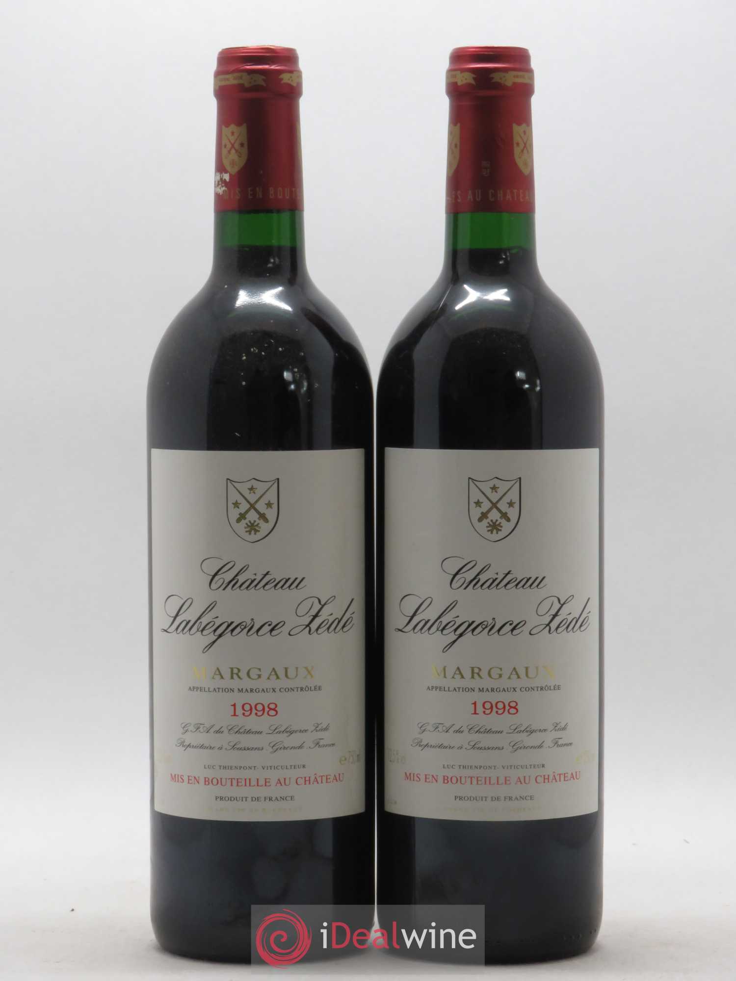 Château Labegorce Zédé Cru Bourgeois 1998 - Lot de 2 bouteilles - 0
