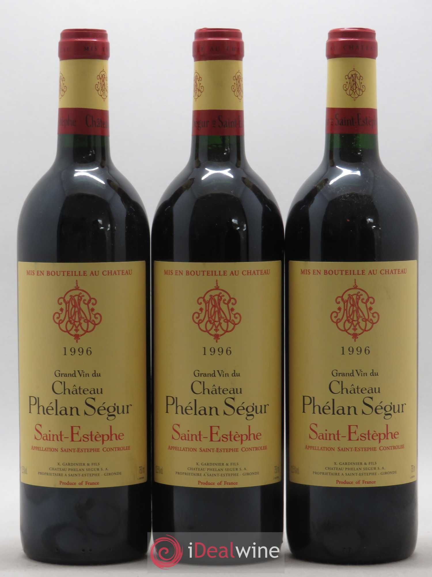 Château Phélan Ségur 1996 - Lot de 3 bouteilles - 0