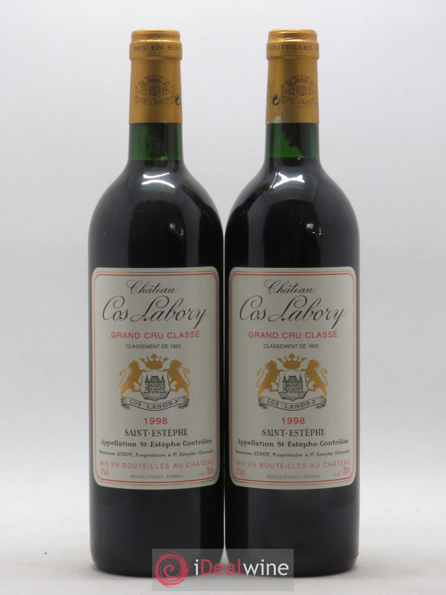 Château Cos Labory 5ème Grand Cru Classé 1998 - Lot de 2 bouteilles - 0