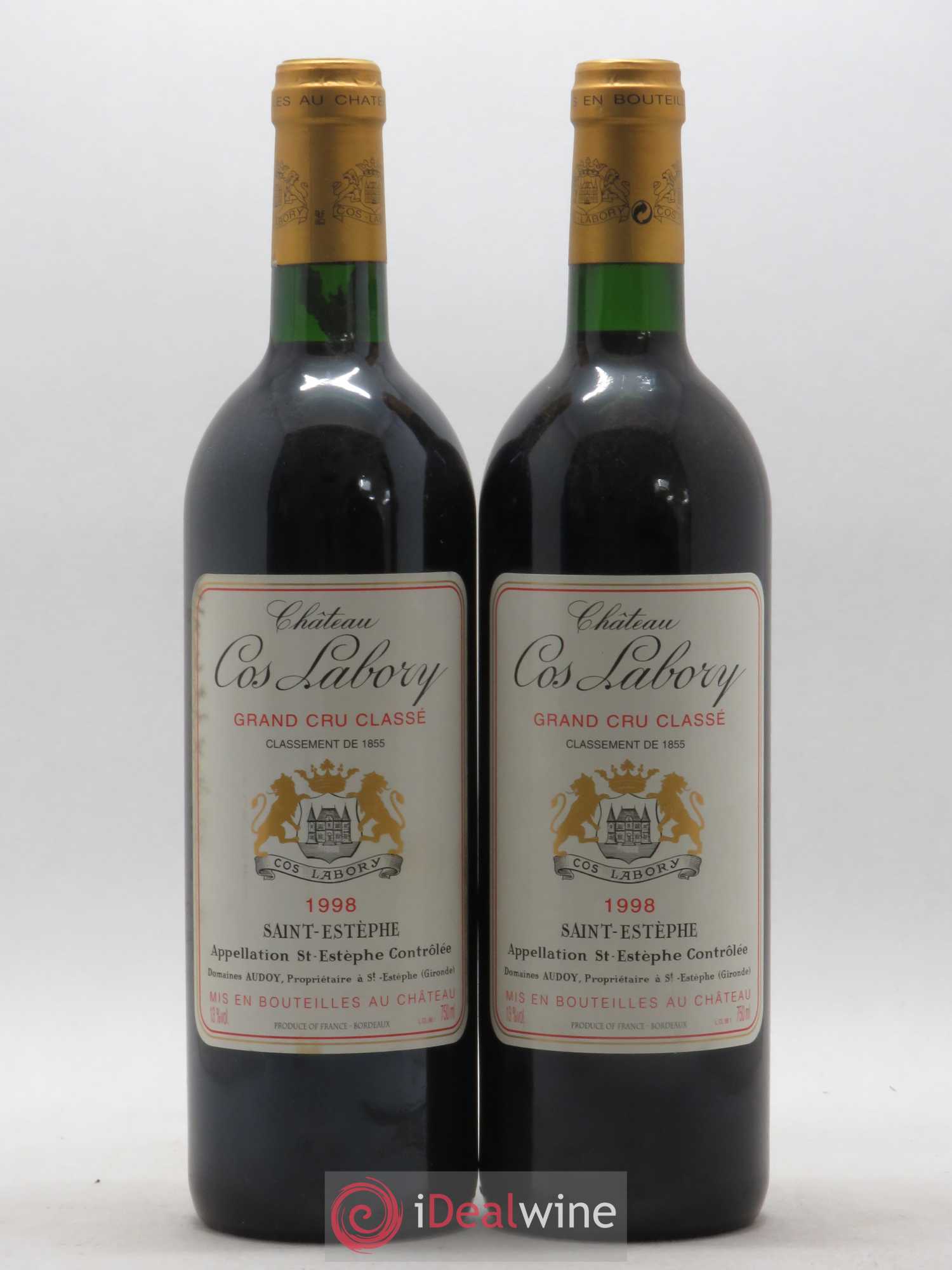 Château Cos Labory 5ème Grand Cru Classé 1998 - Lot de 2 bouteilles - 0