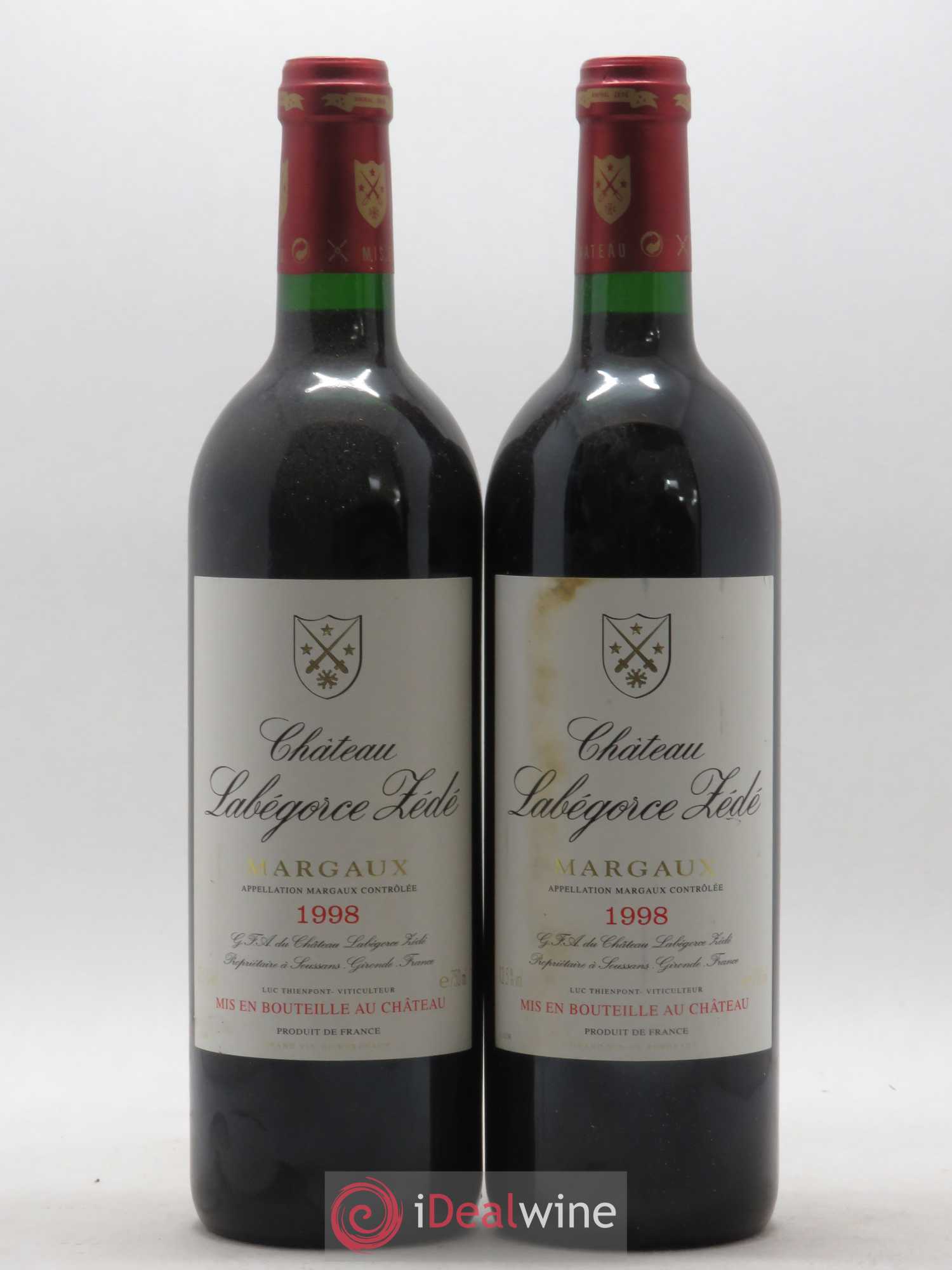 Château Labegorce Zédé Cru Bourgeois 1998 - Lot de 2 bouteilles - 0
