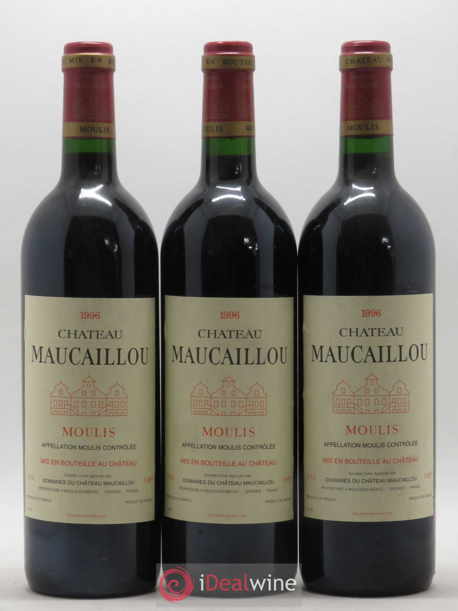 Château Maucaillou 1996 - Lot de 3 bouteilles - 0