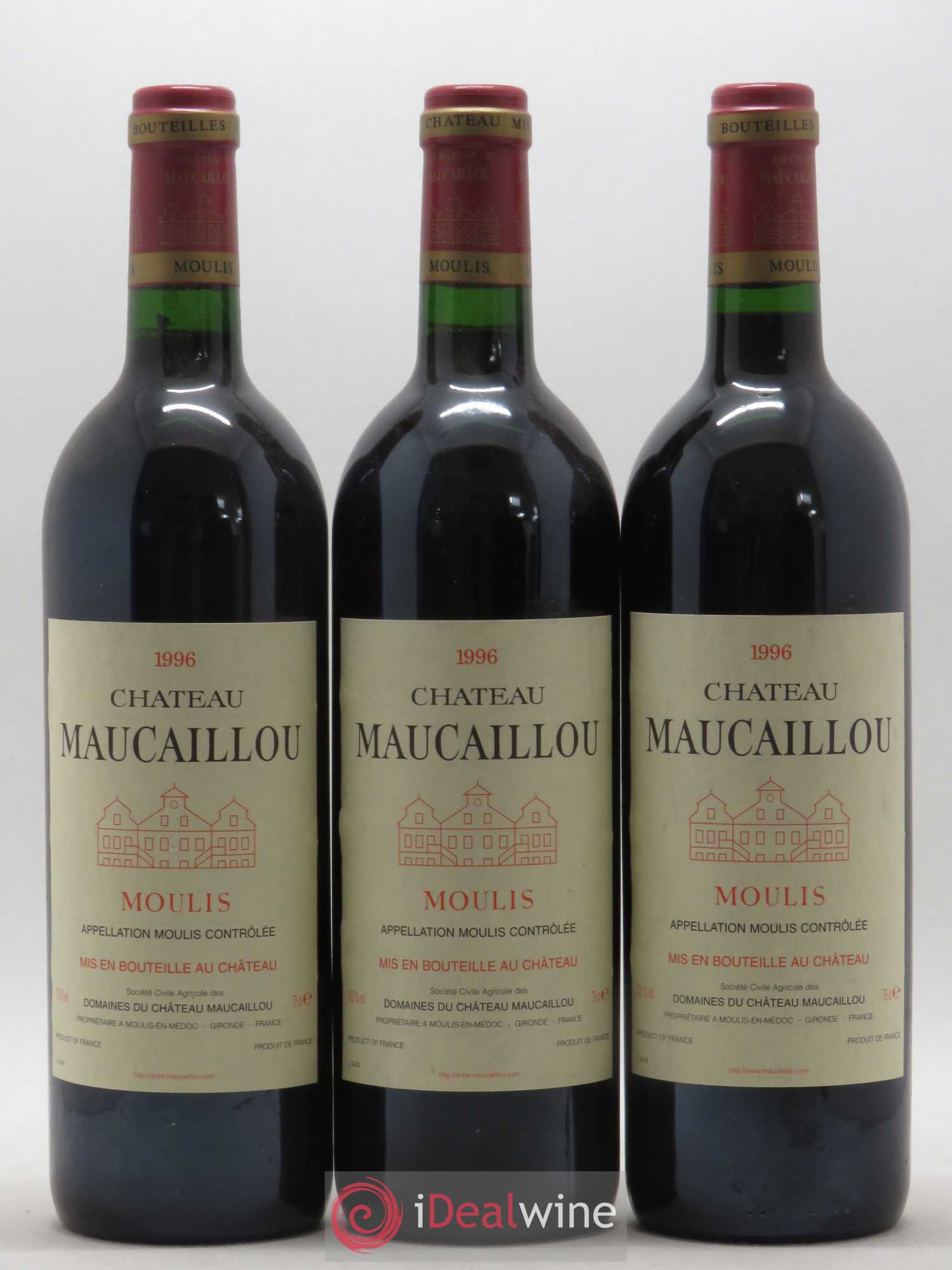 Château Maucaillou 1996 - Lot de 3 bouteilles - 0
