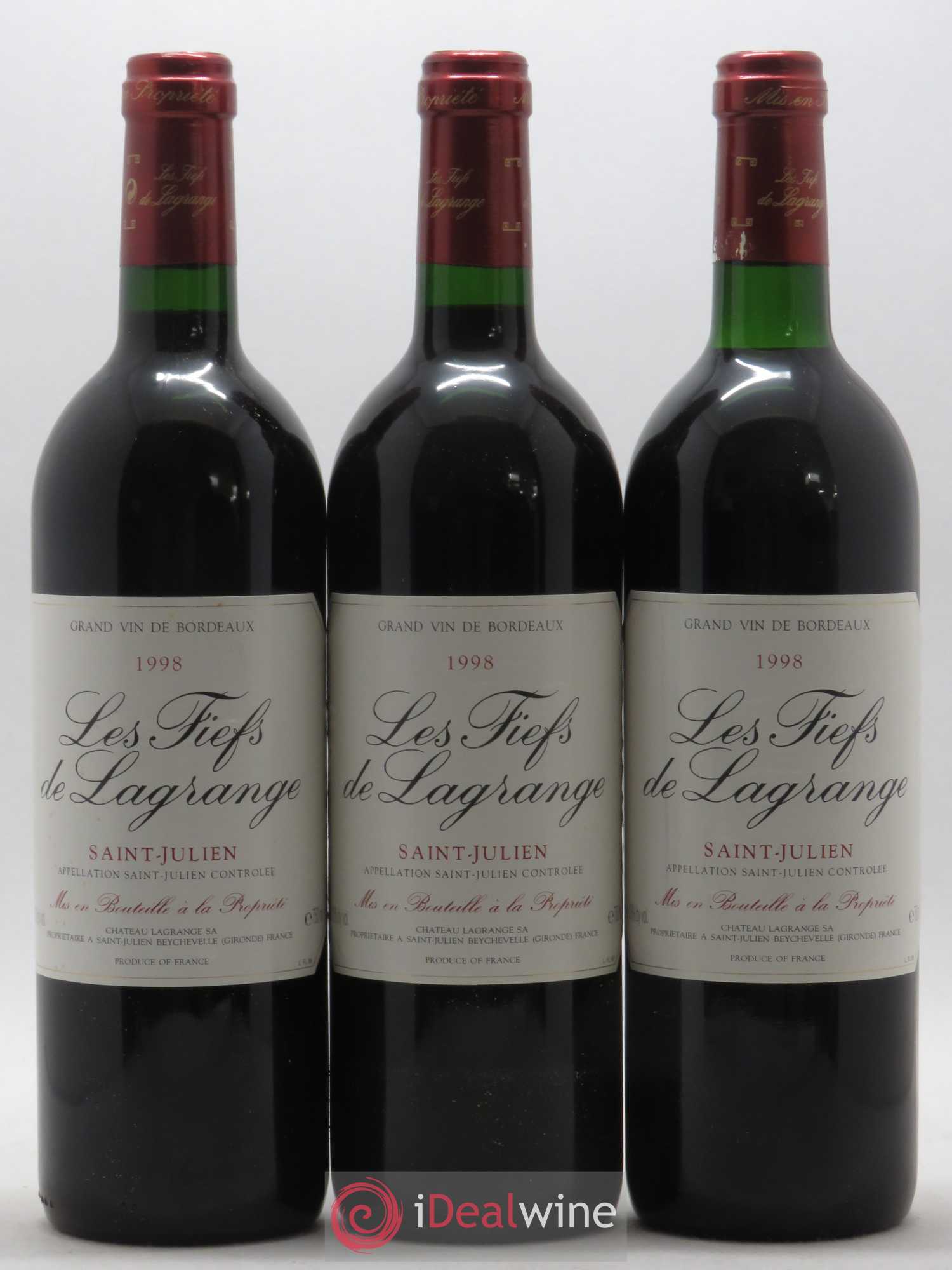 Les Fiefs de Lagrange Second Vin 1998 - Lot de 3 bouteilles - 0