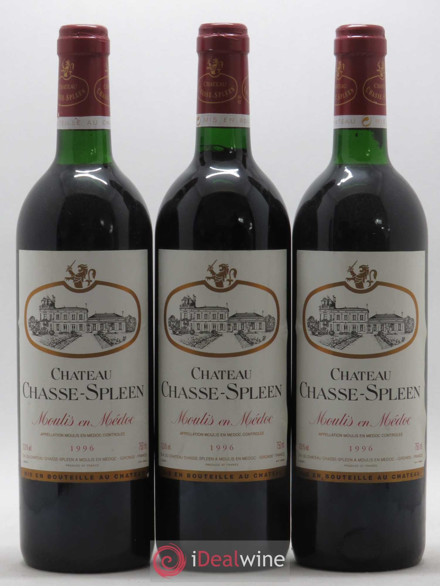 Château Chasse Spleen 1996 - Lot de 3 bouteilles - 0