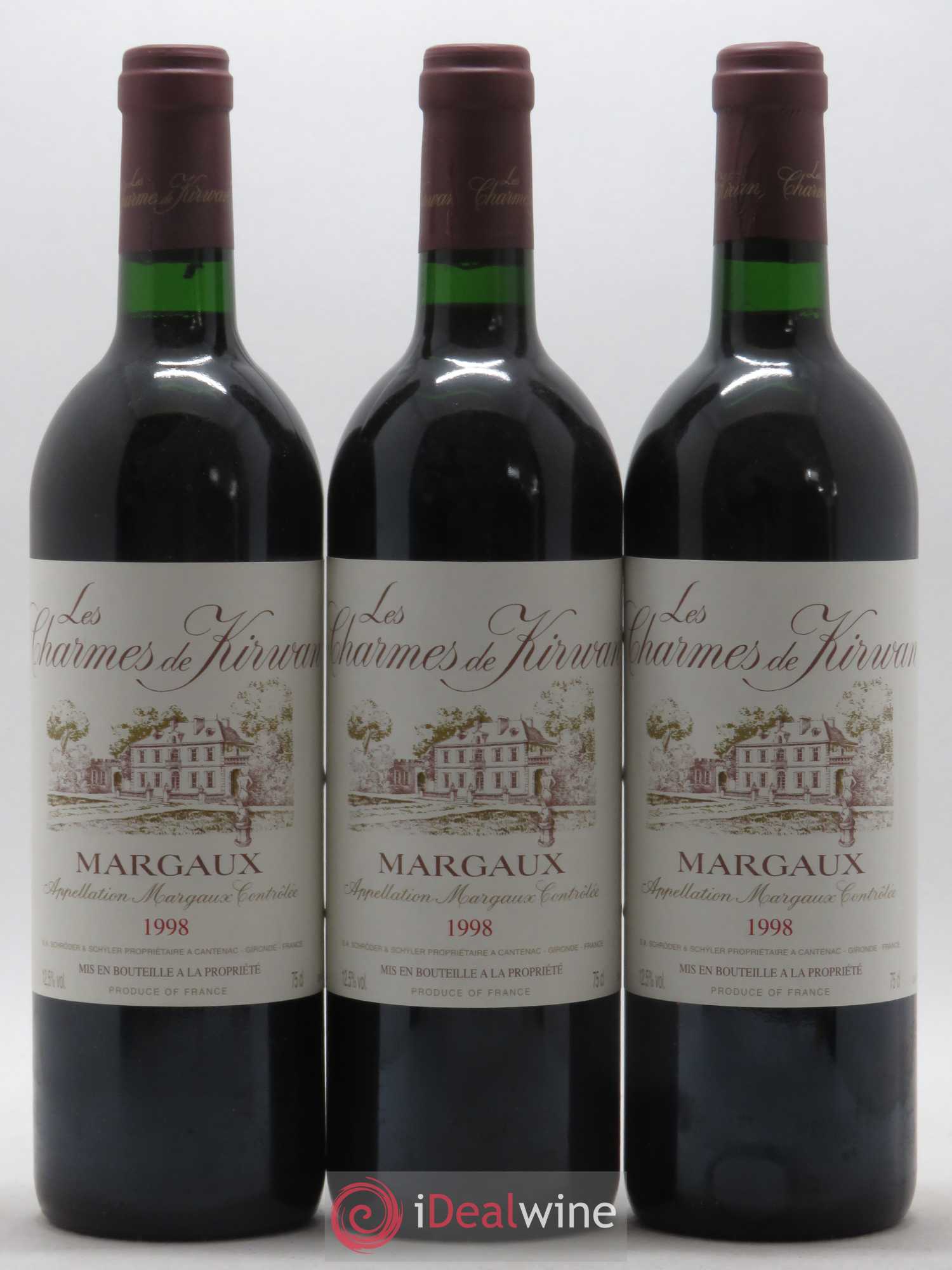 Charmes de Kirwan Second Vin 1998 - Lot de 3 bouteilles - 0
