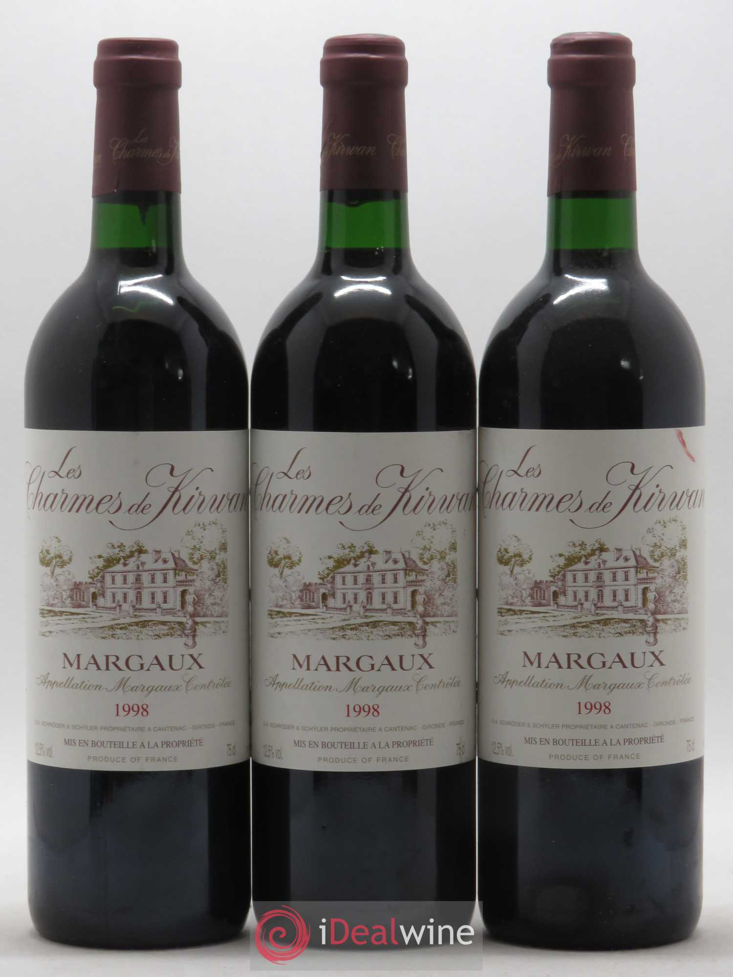 Charmes de Kirwan Second Vin 1998 - Lot de 3 bouteilles - 0